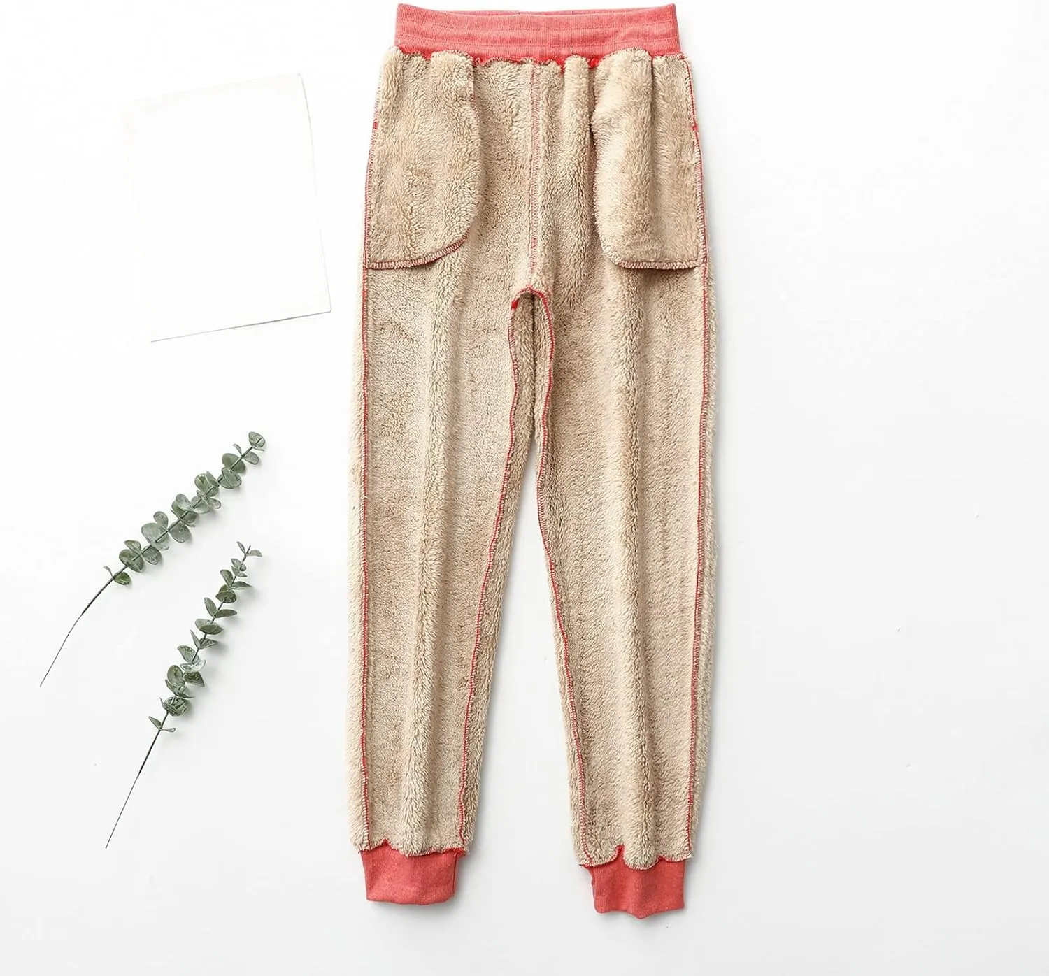 Fleece Sweatpants for Womens Sherpa Lined Pants Winter Warm Athletic Jogger Cozy Thermal Pants with Pockets