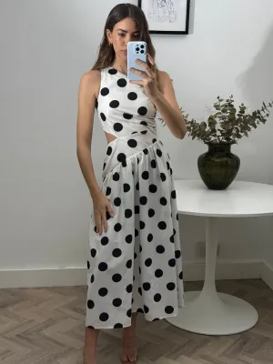 Jasmine Cut Out One Shoulder Dress in Mono Soft Material