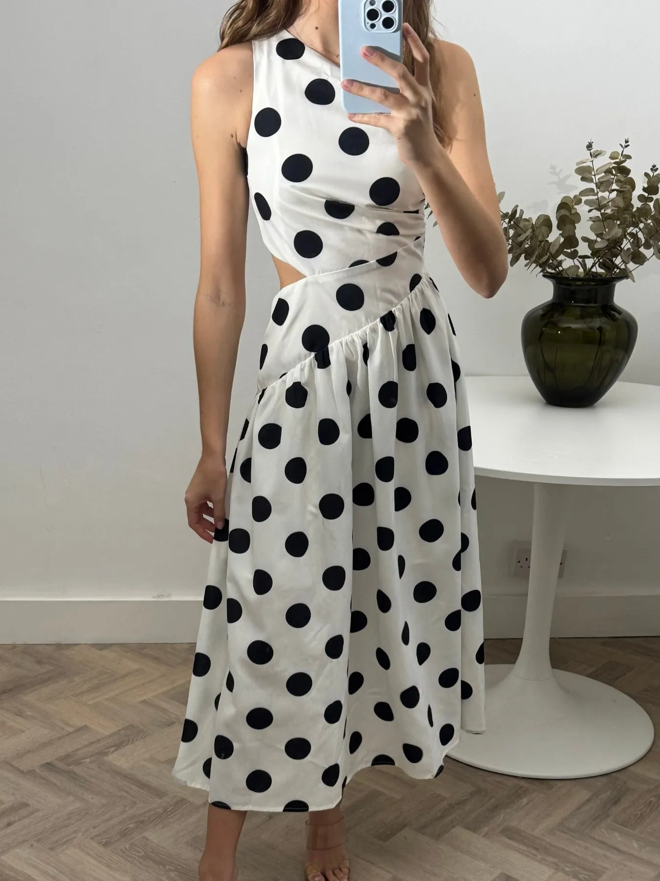 Jasmine Cut Out One Shoulder Dress in Mono Grab Now Fashion Forward