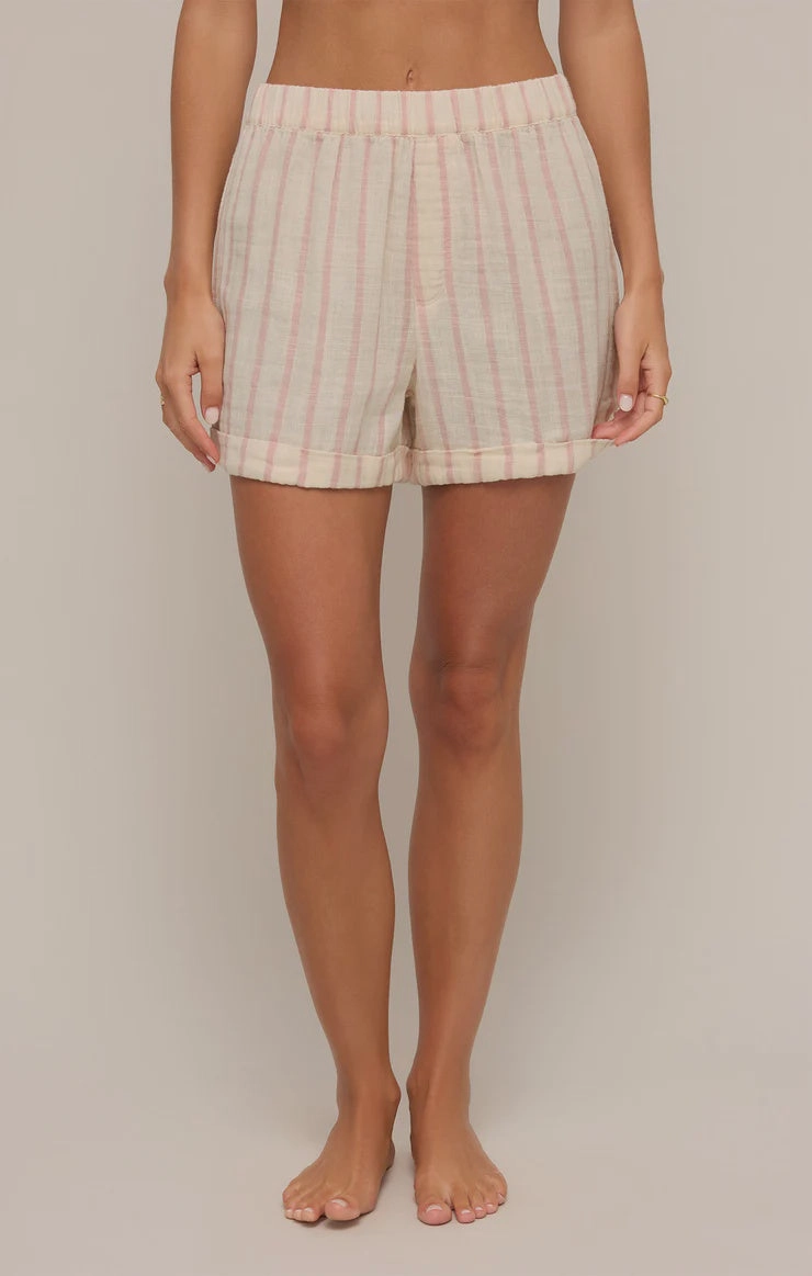 Morning Stripe Short - Bone (FINAL SALE) Bonded Seam Durability FlatlockStitching