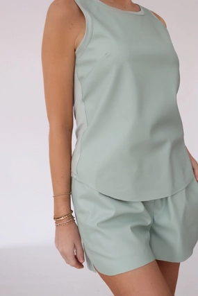 Carmela Vegan Leather Tank (FINAL SALE) Brushed Microfiber Surface