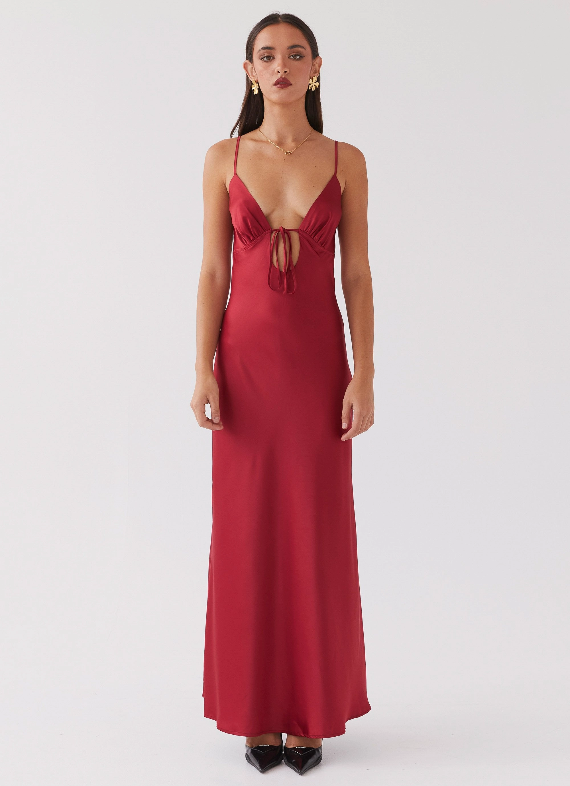 Flora Satin Maxi Dress - Cherry Everyday Movement Simple formal dress