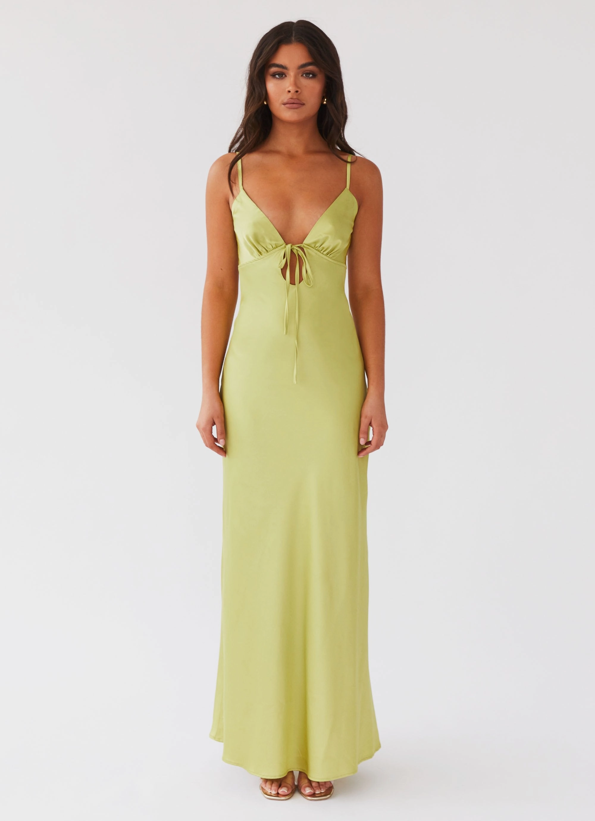 Seasonal Comfort Flora Satin Maxi Dress - Green Expectations
