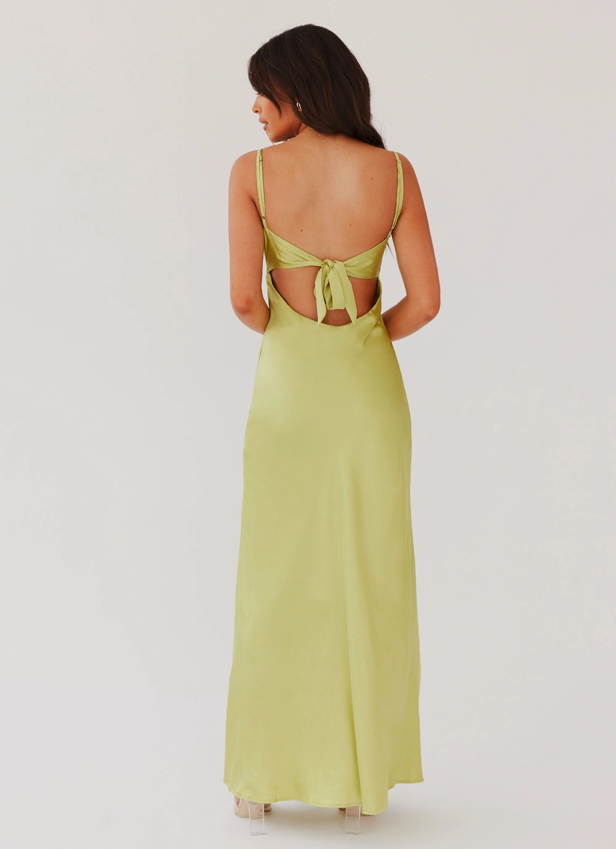 Flora Satin Maxi Dress - Green Expectations Floral-Pattern Fall Piece