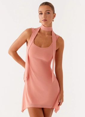 Simple yet chic gown Hudson Mini Dress - Peach