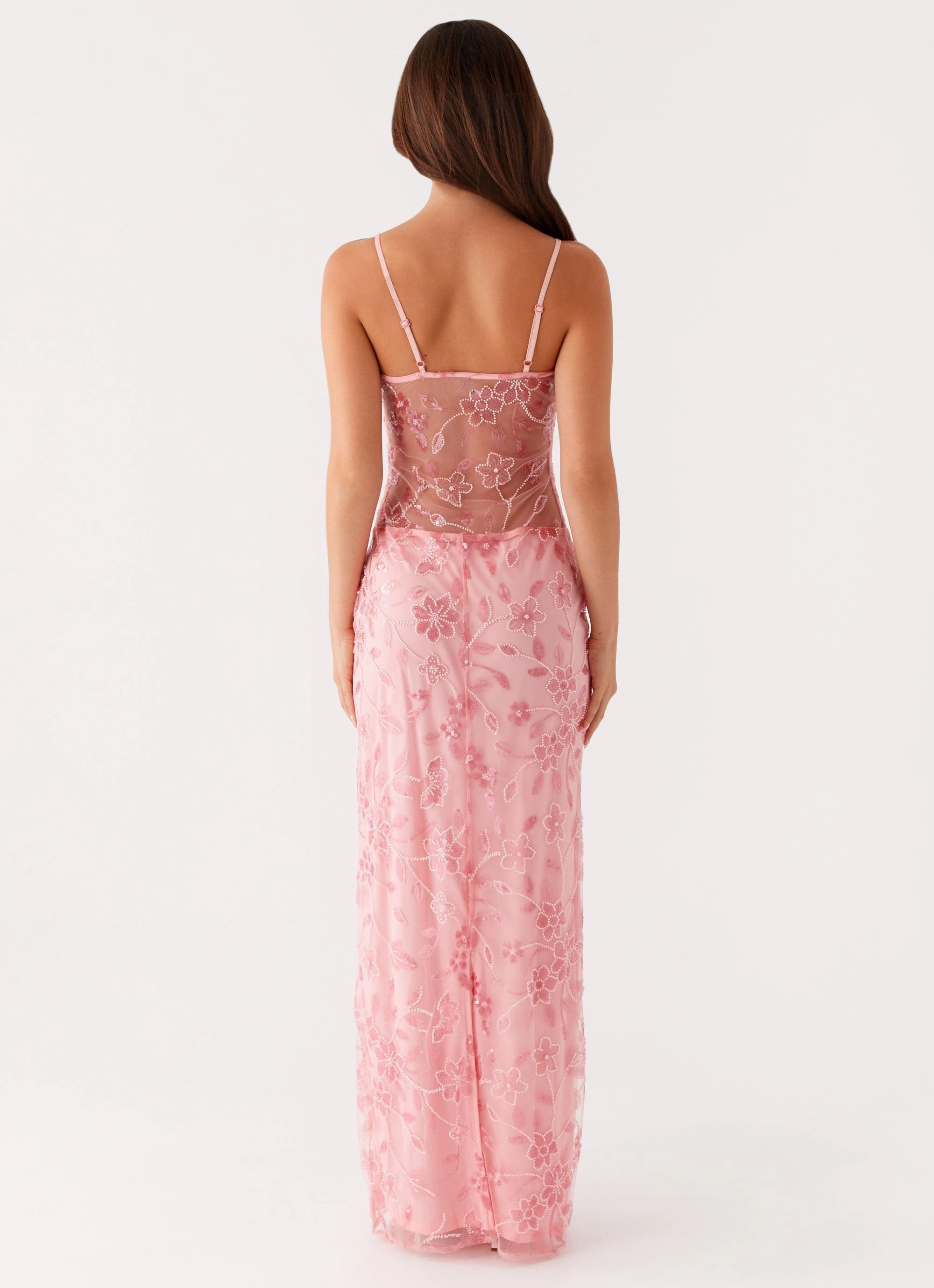 All-Day Fit Akira Beaded Maxi Dress - Pink Orange