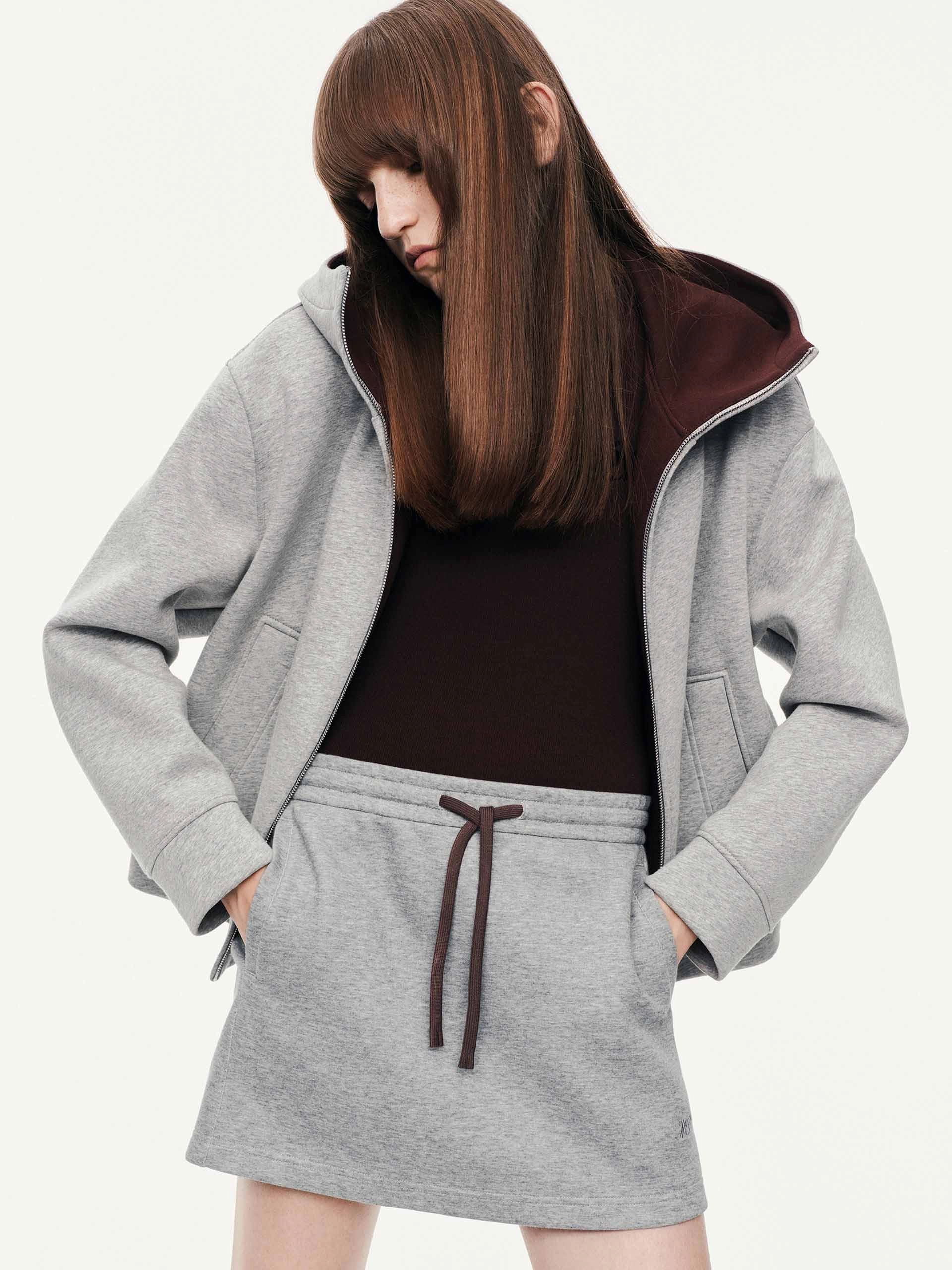 Hypoallergenic fabric elastic waistband Hooded Zipper Jacket