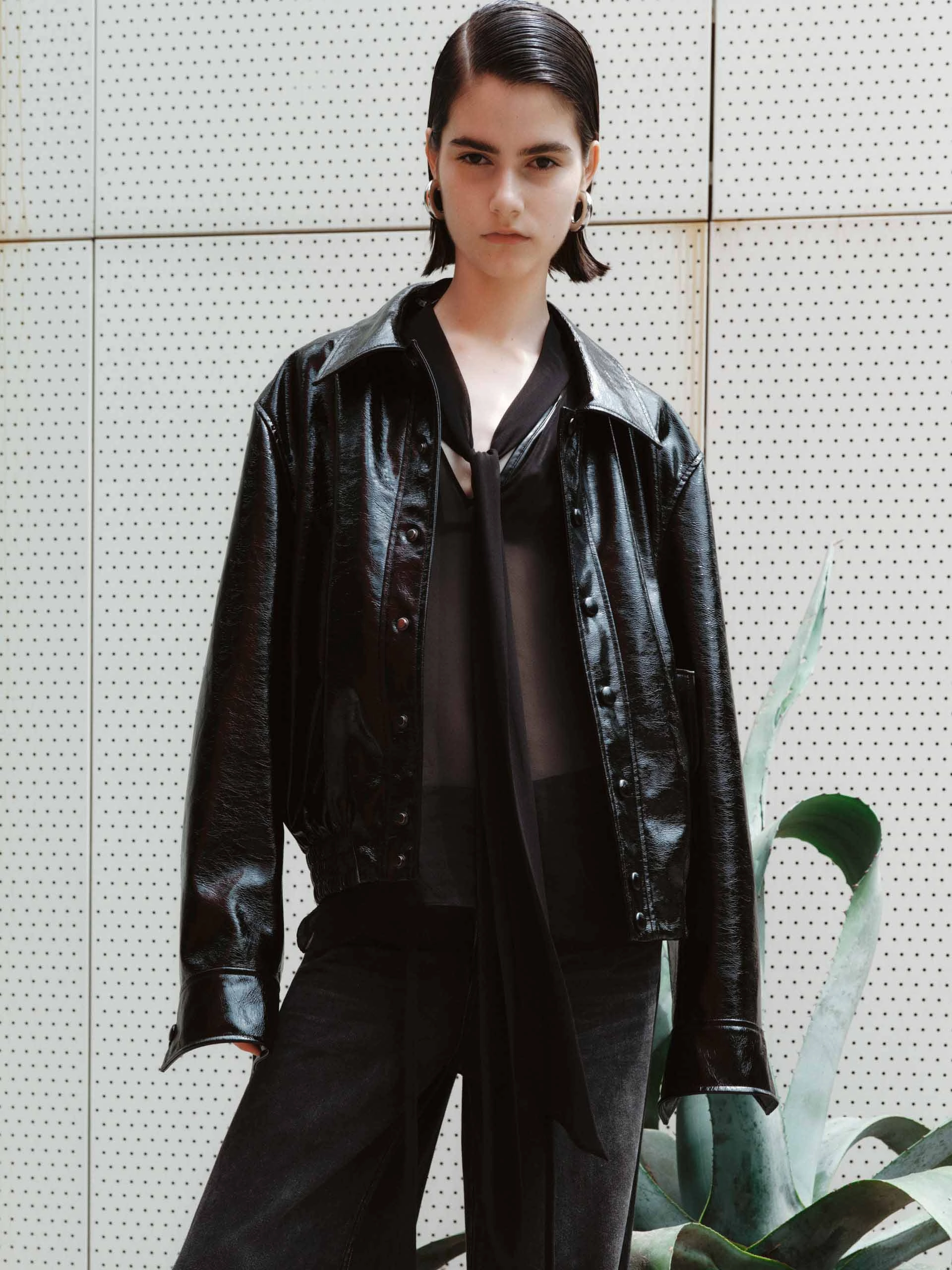 Insulated Warmth Stylish Comfort Snap Button Leather Jacket