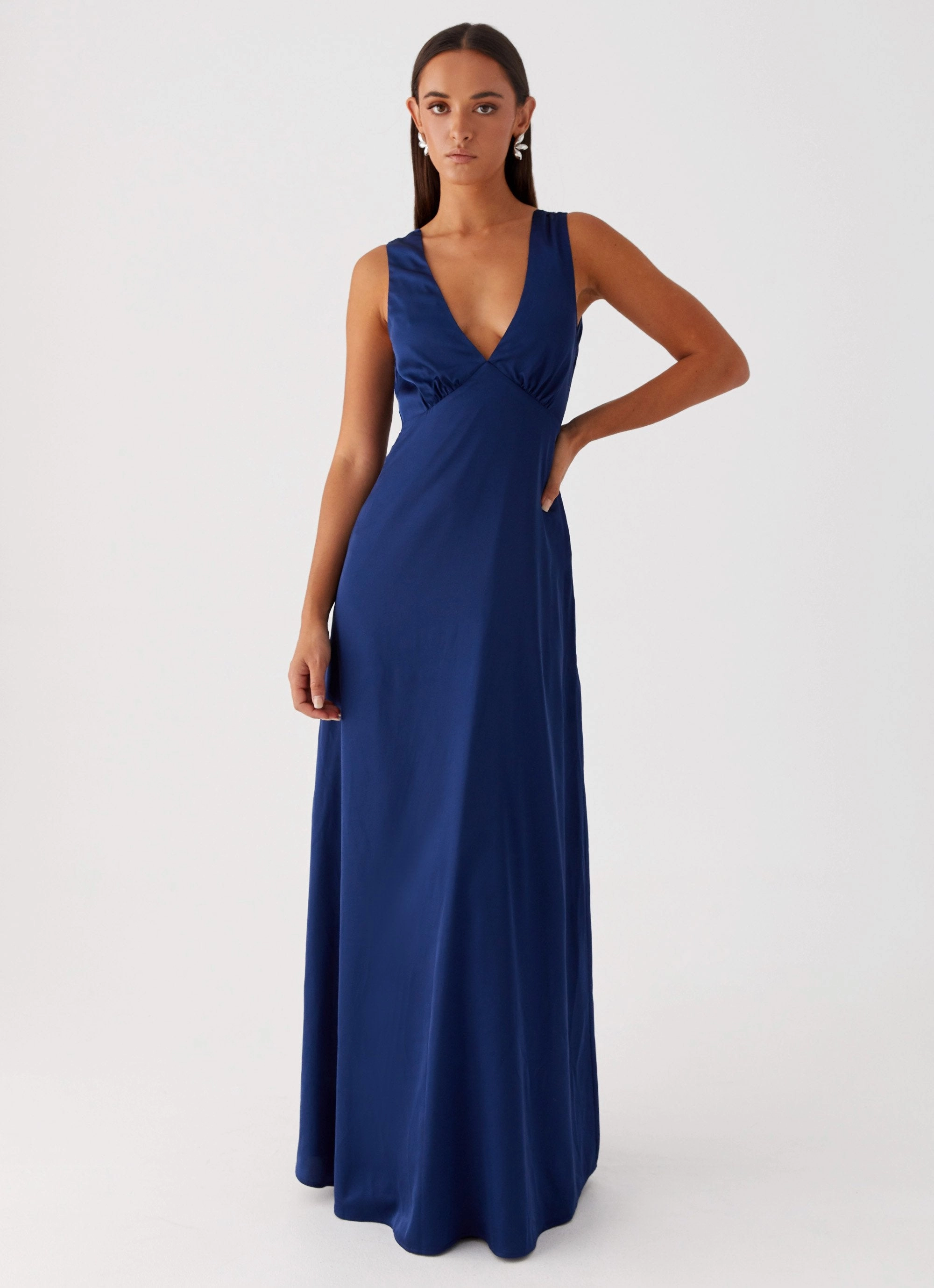 Winnie Cowl Back Maxi Dress - Navy NonIrritatingLining Cozy And Stylish