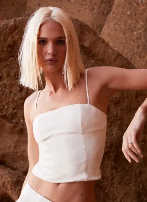 Casual Style Eliana Crop Top - Ivory