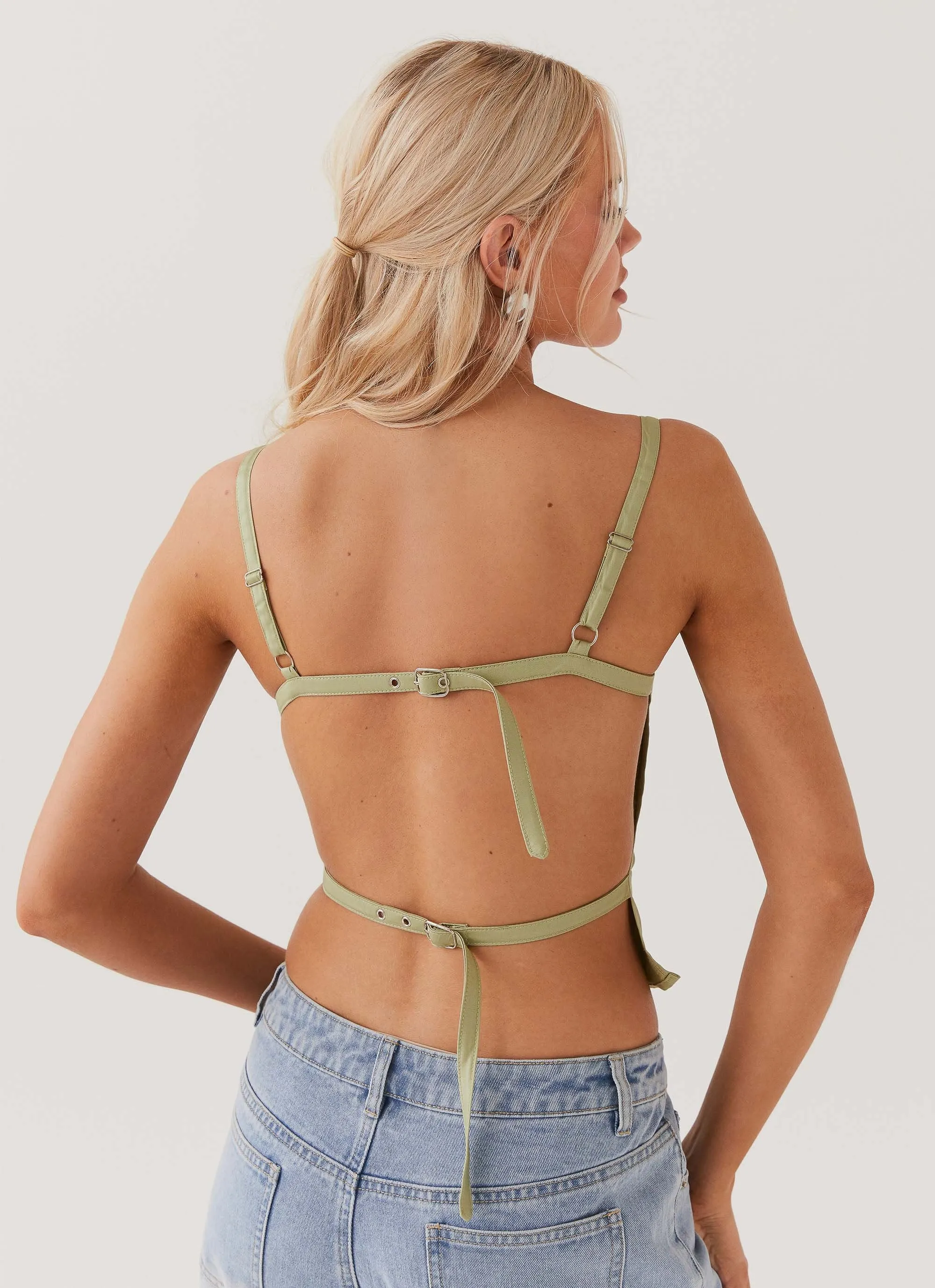 BondedSeamTechnology Naomi Backless Top - Sage