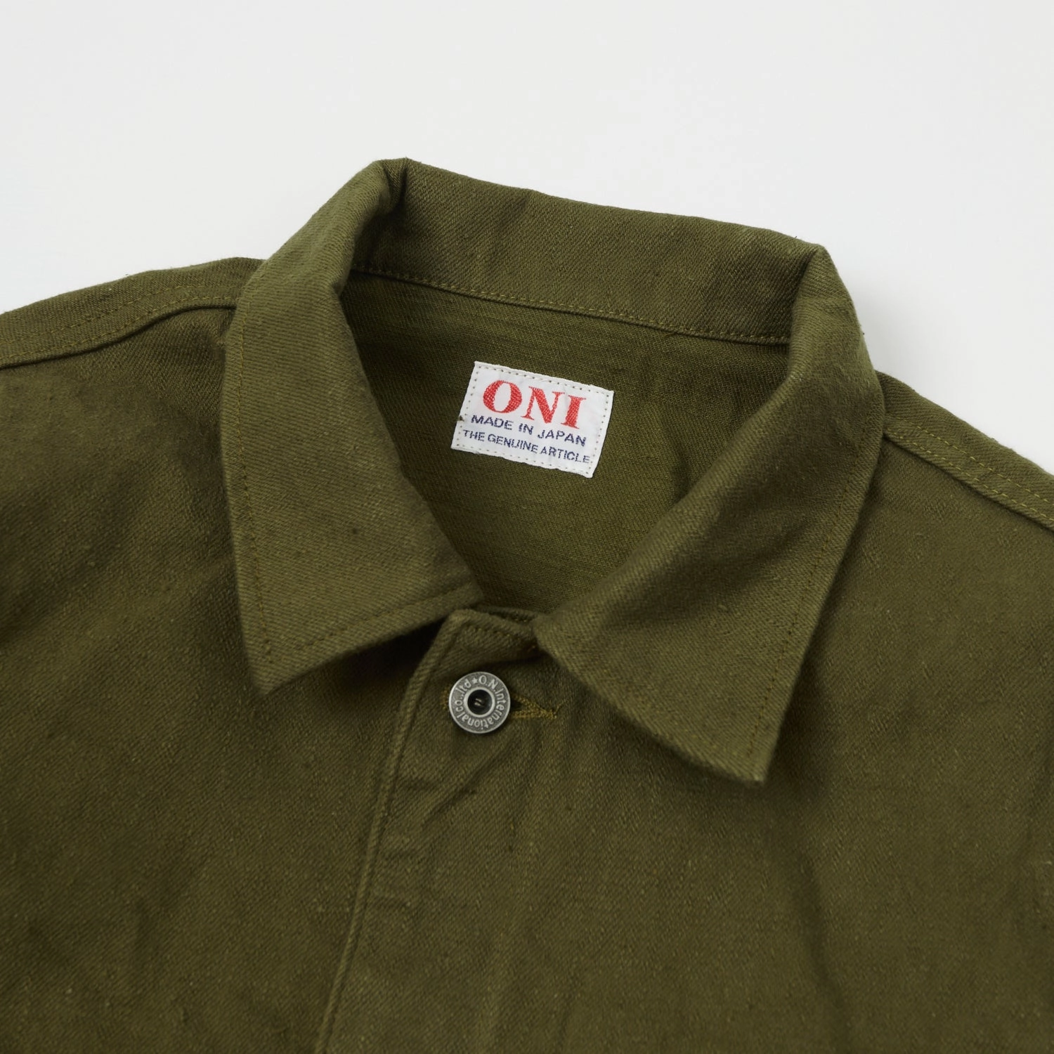 ONI Denim 03501-DKOLSF Sulfur Coverall Jacket - Dark Olive Cozy Texture Stretchable Cuffs