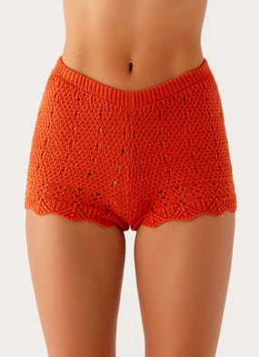 Breathable Lining Durable Activewear Oakley Low Rise Mini Shorts - Orange