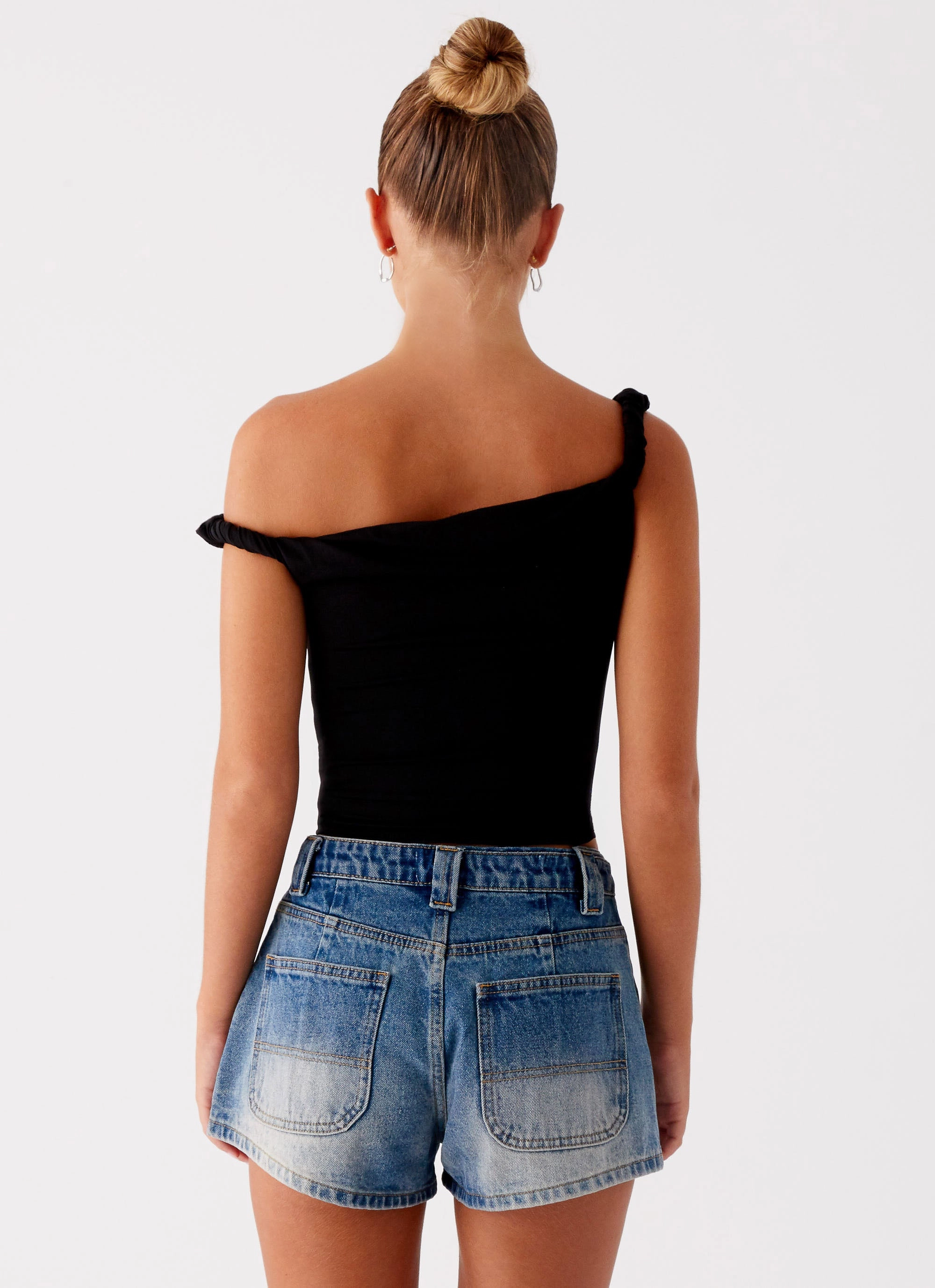 Fit Flex Soft Texture Frida Denim Shorts - Vintage Wash Blue