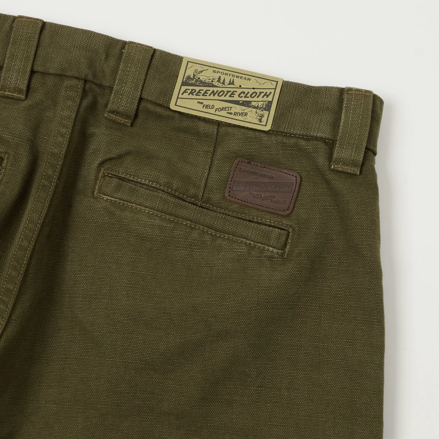 Timeless Comfort Wear Slim Fit Design Freenote Cloth Heavyweight 14oz Slub Deck Pant - Army Green