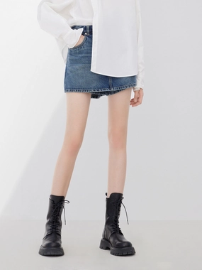 Flexible Movement Cotton Denim Skorts