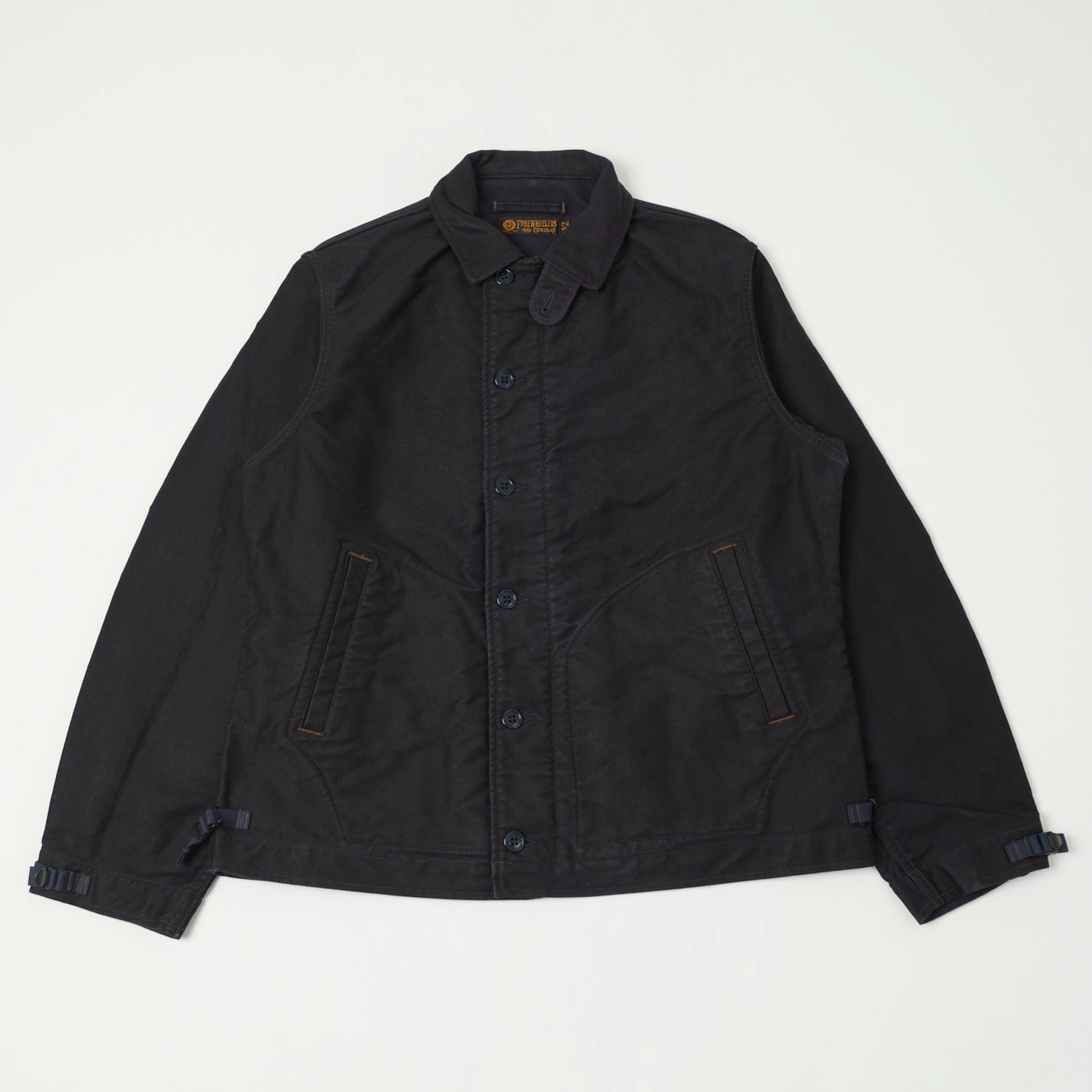 Freewheelers & Co Deck Worker Jacket - Deep Navy Thermo Regulating Fabric Trail To Town