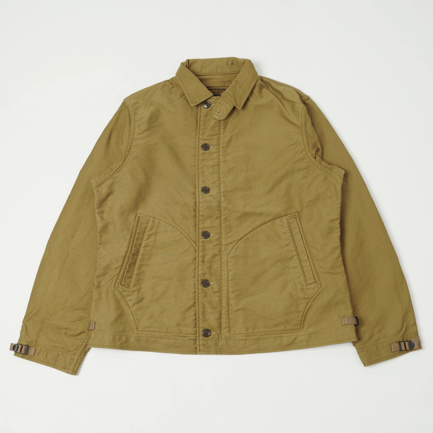 Freewheelers & Co Deck Worker Jacket - Khaki Beige Durable Water Repellent Finish