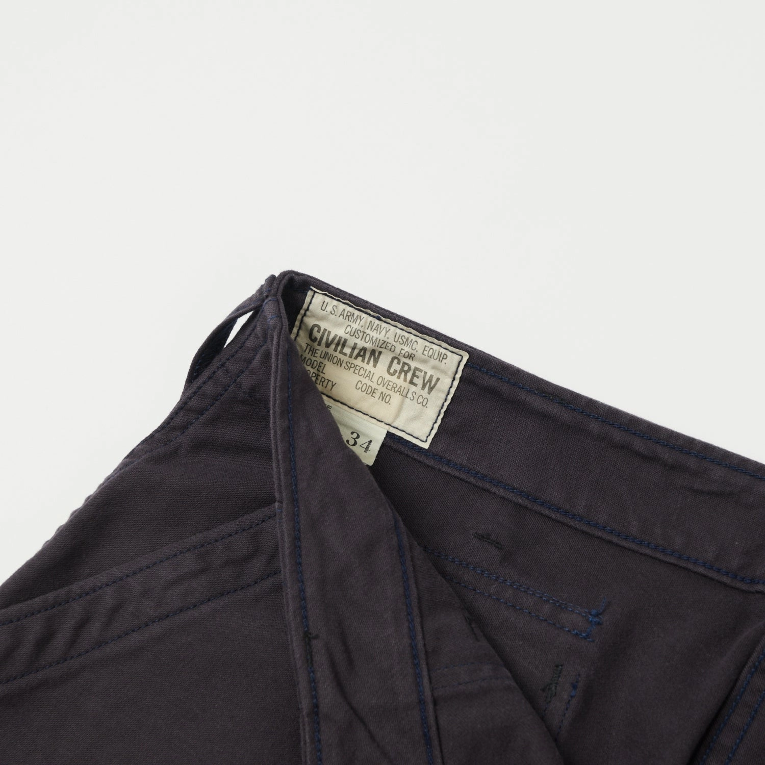 Casual Wearable Freewheelers & Co Military Utility Trouser - Eggplant Navy