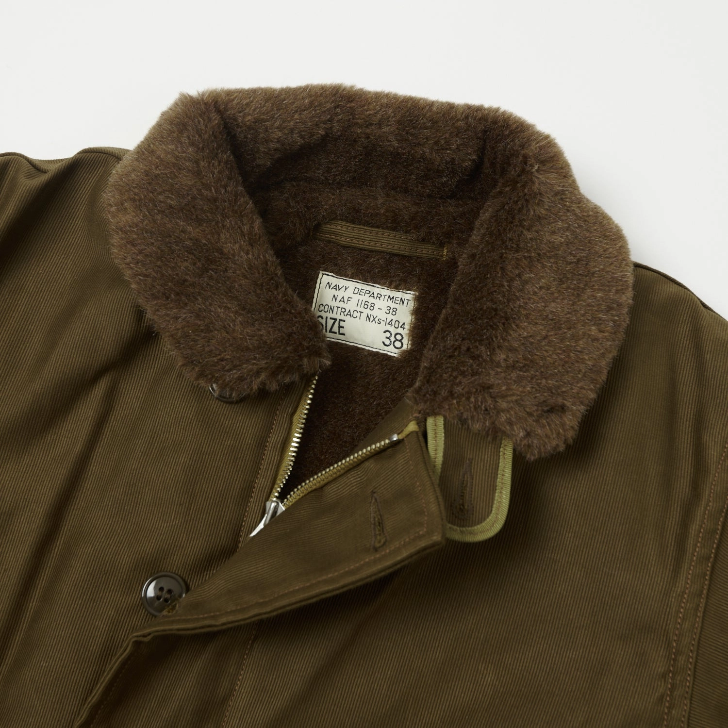 Lightweight Polyester Blend Freewheelers & Co Type N-1 Deck Jacket - Dark Red Beige