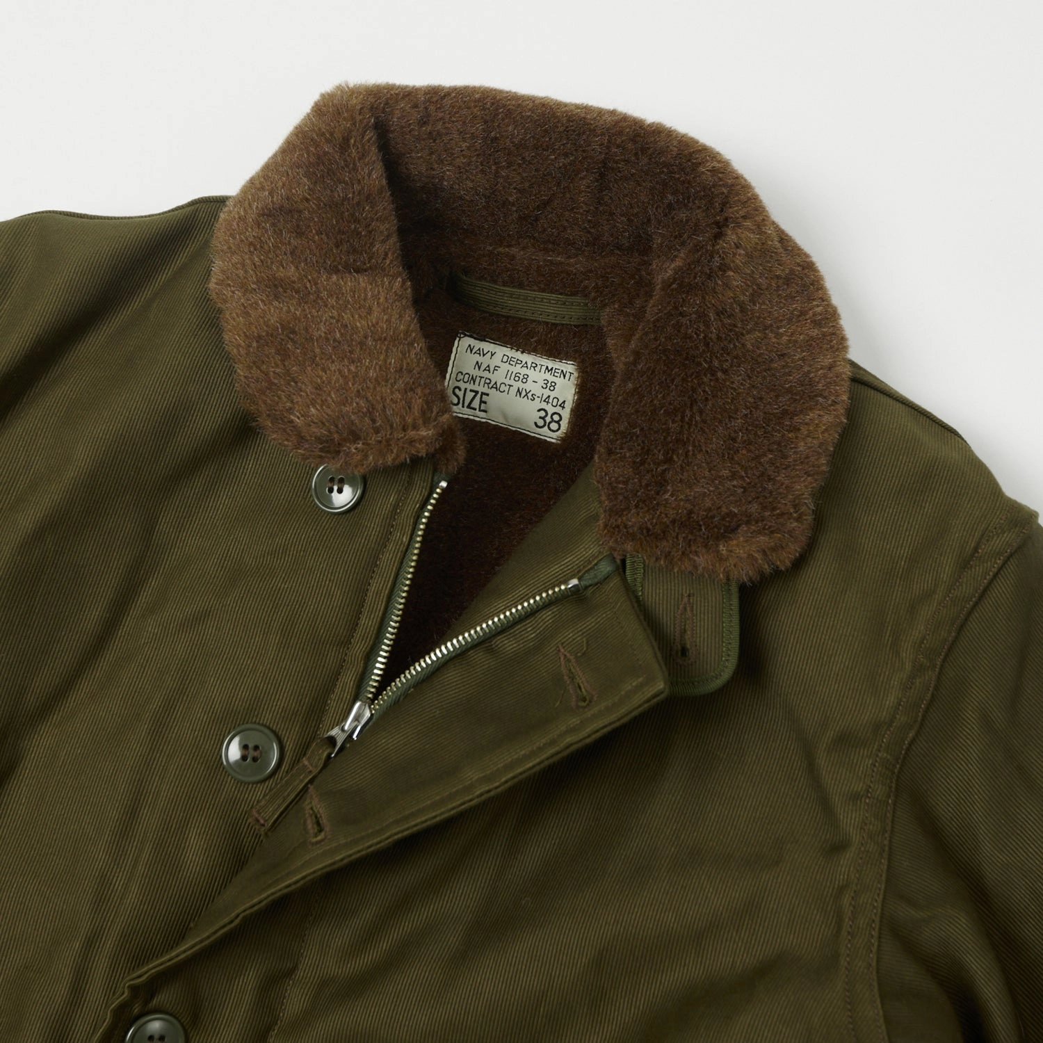 nylon blend Weather Adaptive Ventilation Freewheelers & Co Type N-1 Deck Jacket - Khaki Green