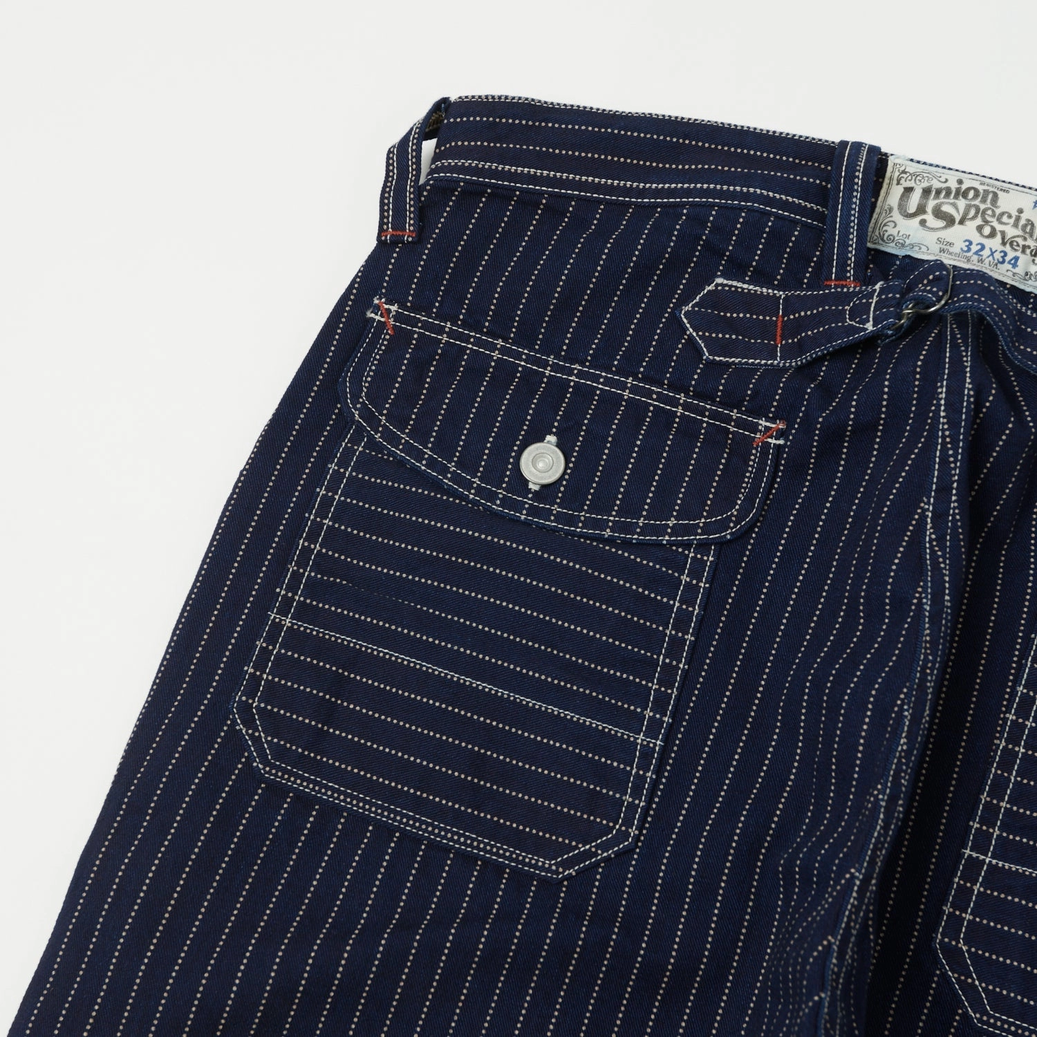 Casual Active Perfectly Fit Freewheelers & Co Union Special Overalls 'Longshoreman' Overall Trouser - Indigo Wabash Stripe