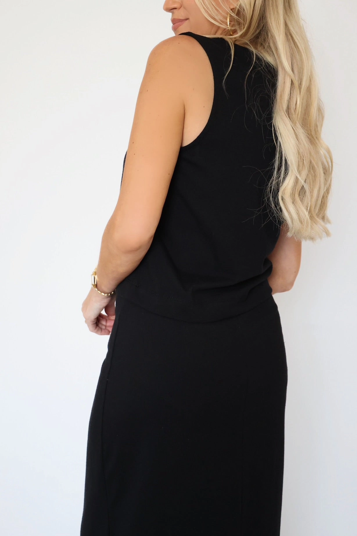 Sloane Jersey Muscle Tank - True Black Eco Friendly Blend RecycledPolyester