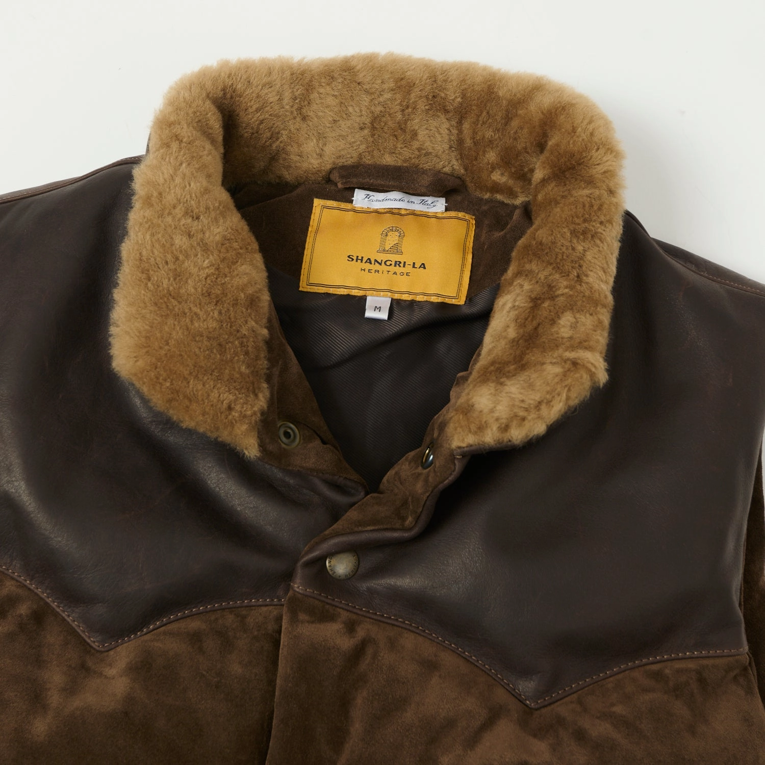 Shangri-La Heritage 'Bivacco' Suede Western Down Vest - Testa di Moro Brown CompactPacking