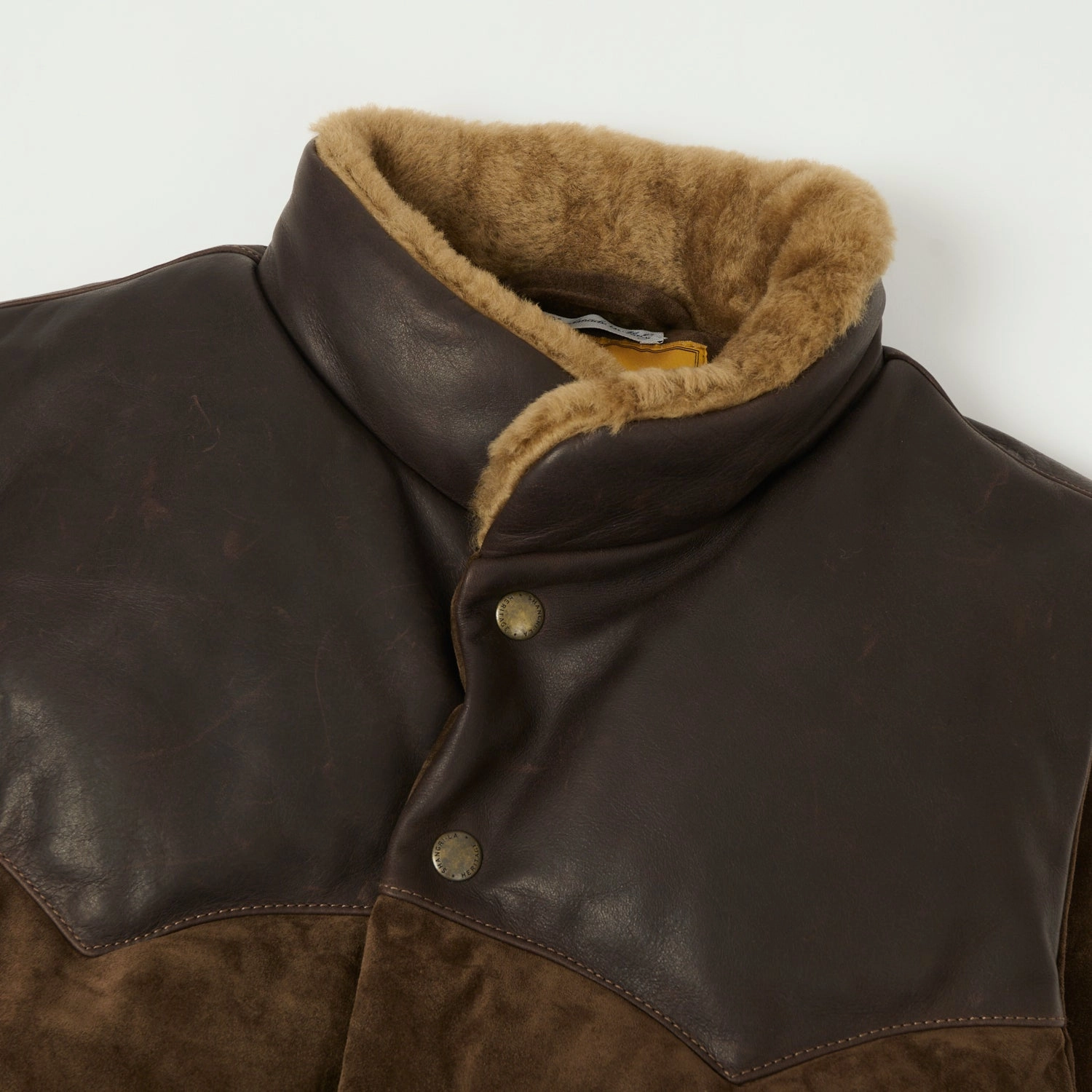 Tear Resistant Knit Ripstop Fabric Technology Shangri-La Heritage 'Bivacco' Suede Western Down Vest - Testa di Moro Brown