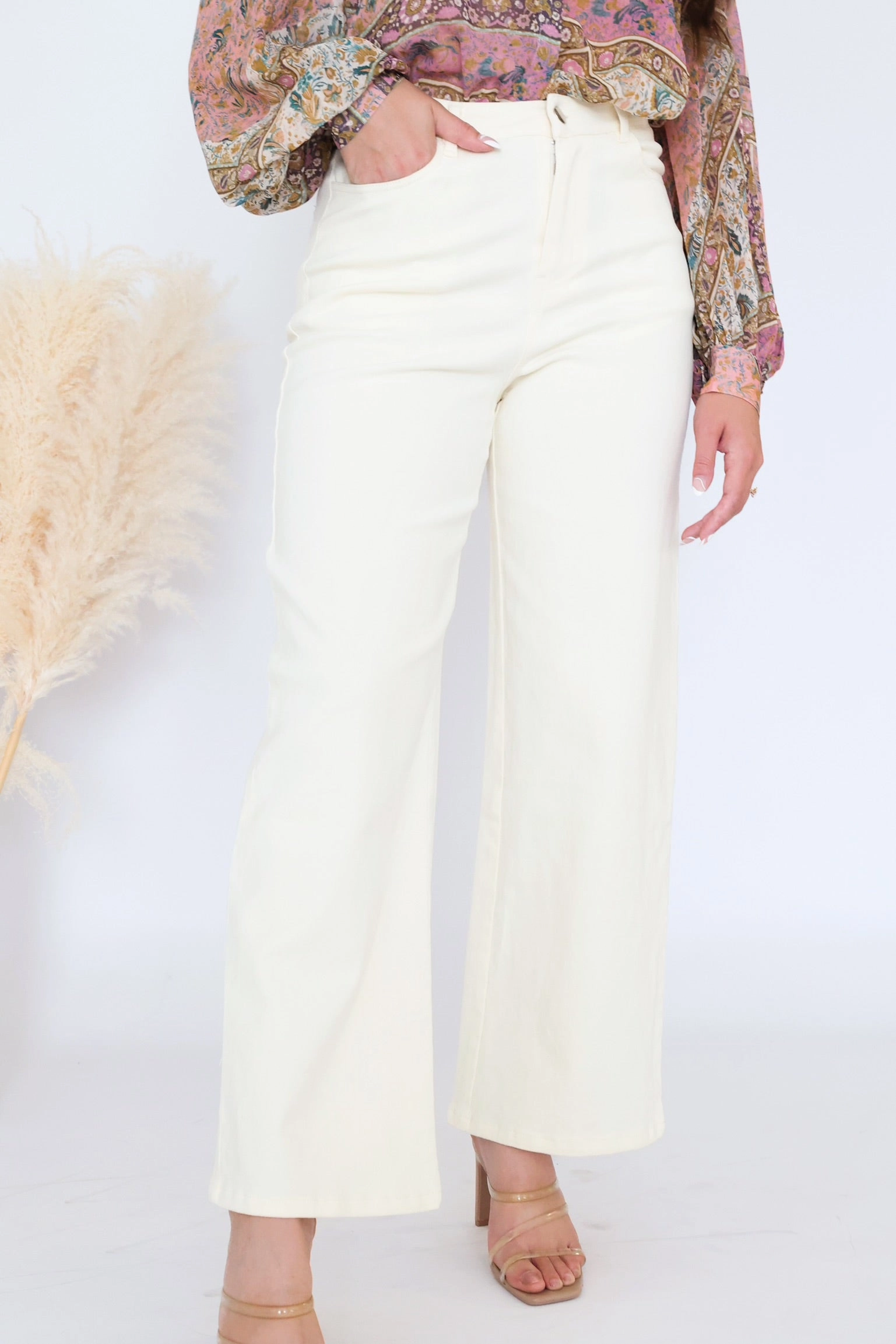 Avalon Denim Pants ConvertibleCollar Loose Blouse