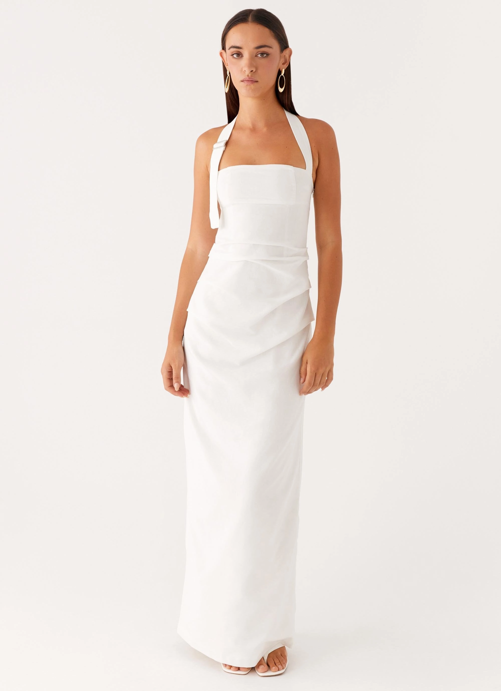 Rumour Has it Maxi Dress - White Tailored Comfort