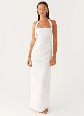 Rumour Has it Maxi Dress - White Tailored Comfort