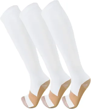 FuelMeFoot 3 Pack Copper Compression Socks - Compression Socks Women & Men Circulation - Best for Medical,Running,Athletic