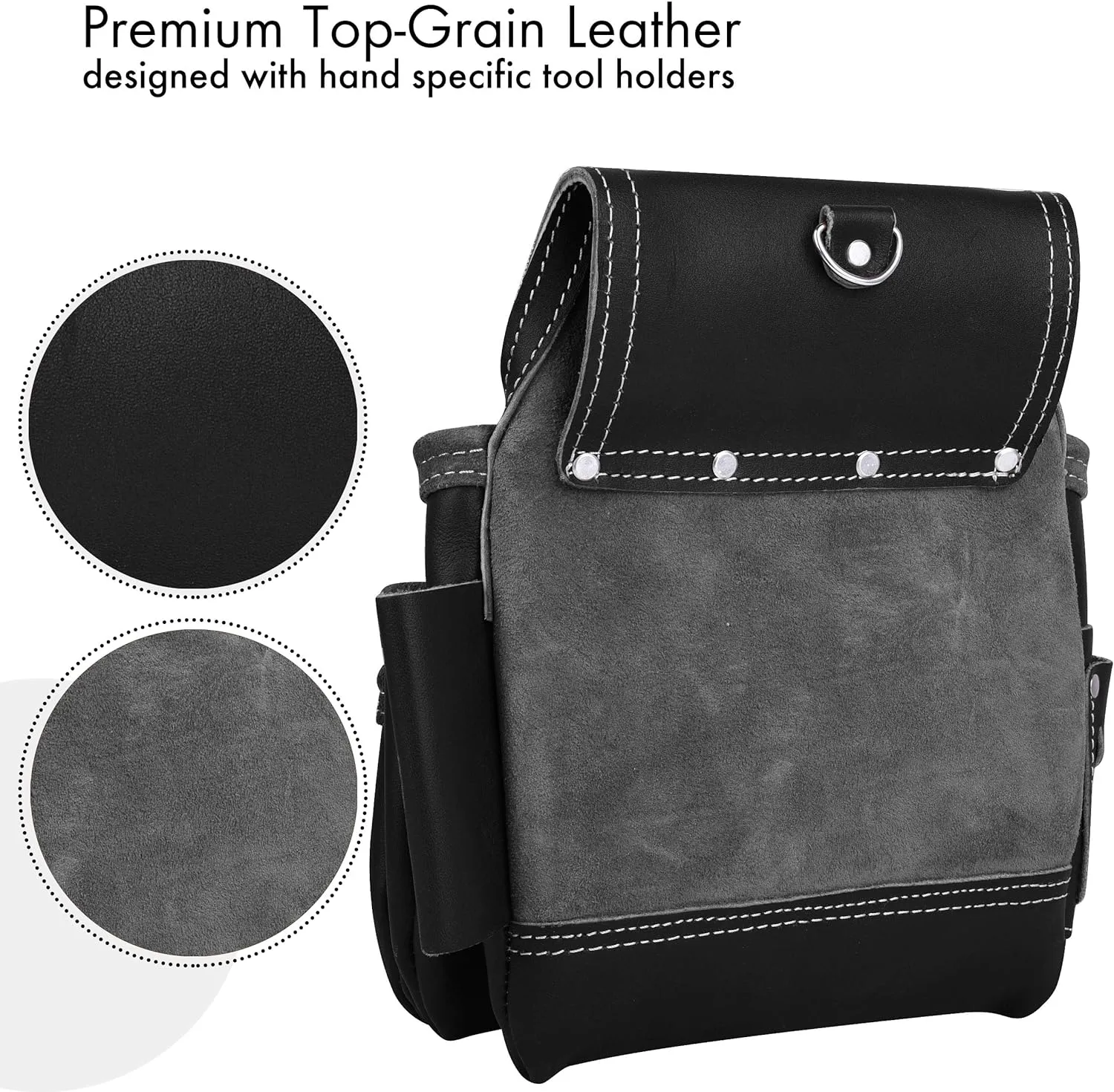 FUERI Tool Pouch with Leather Tool Belt Suspender