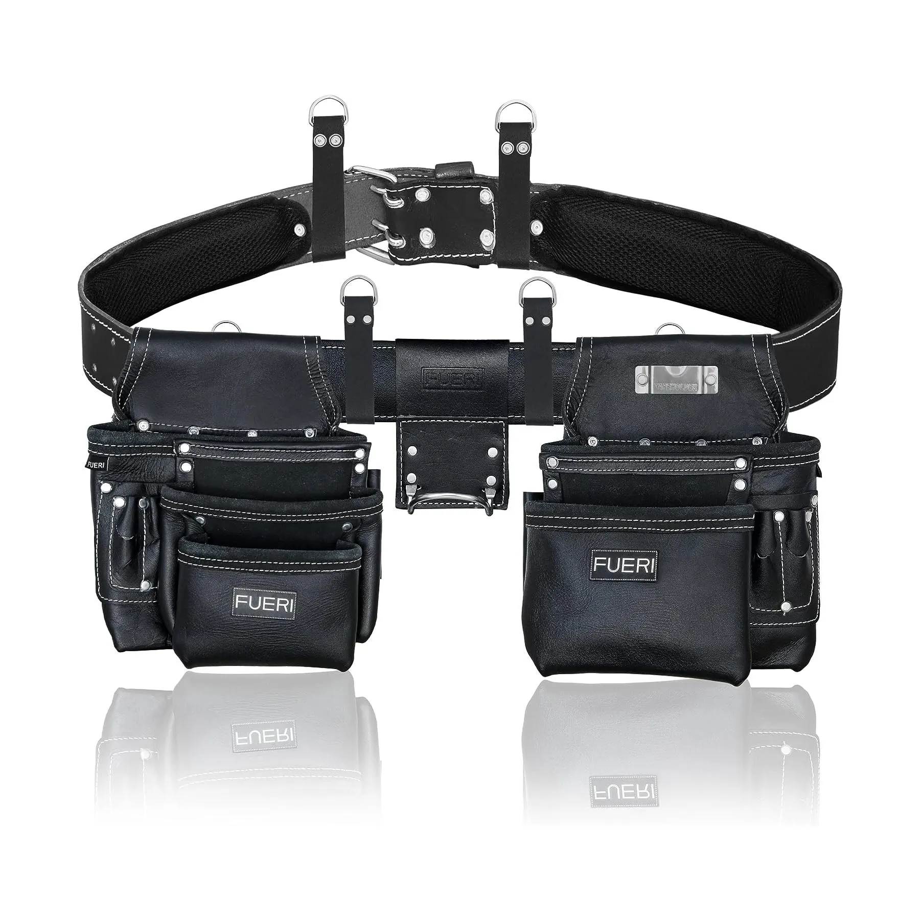 FUERI Tool Pouch with Leather Tool Belt Suspender