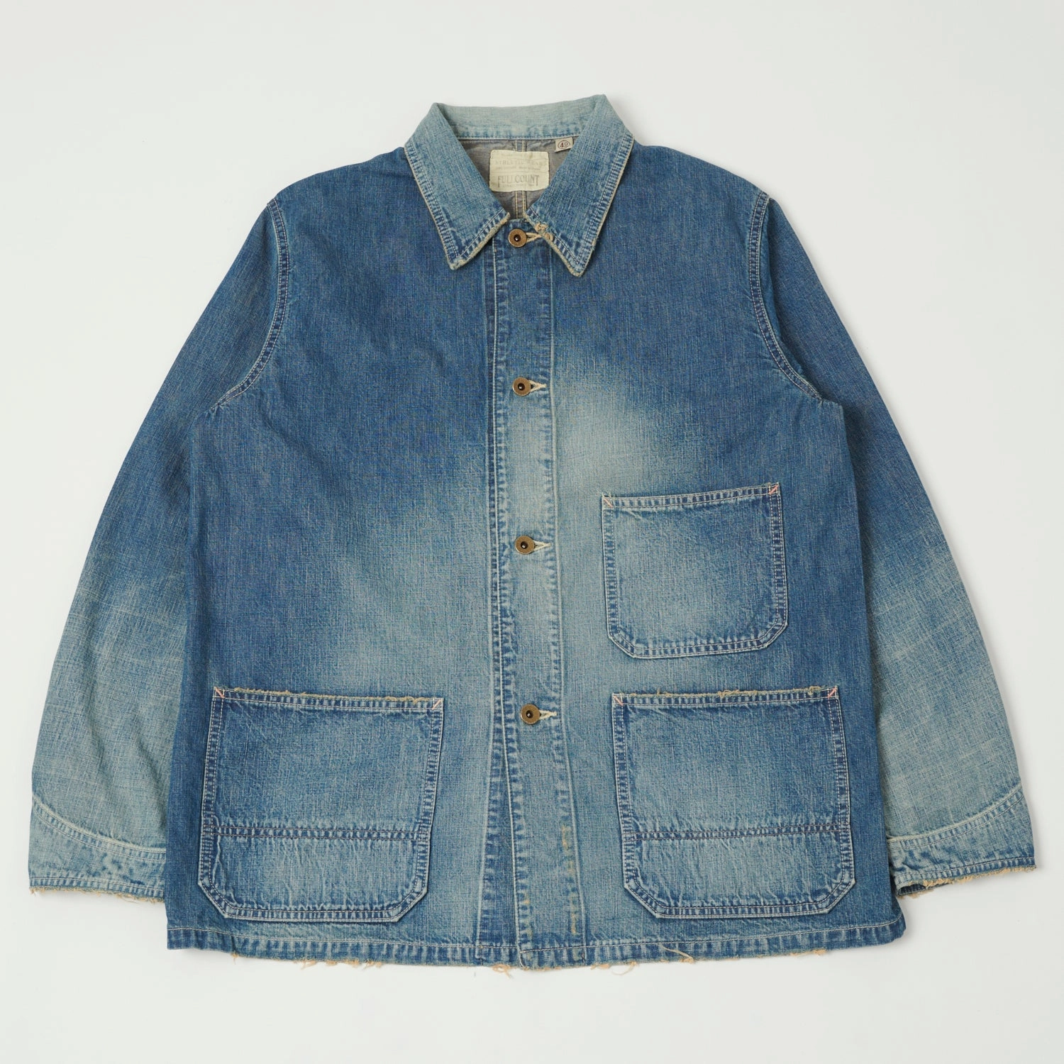 Seasonal Trend Non Restrictive Silhouette Full Count 2015 Denim Chore Jacket - Heavy Wash