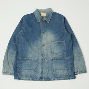 Seasonal Trend Non Restrictive Silhouette Full Count 2015 Denim Chore Jacket - Heavy Wash