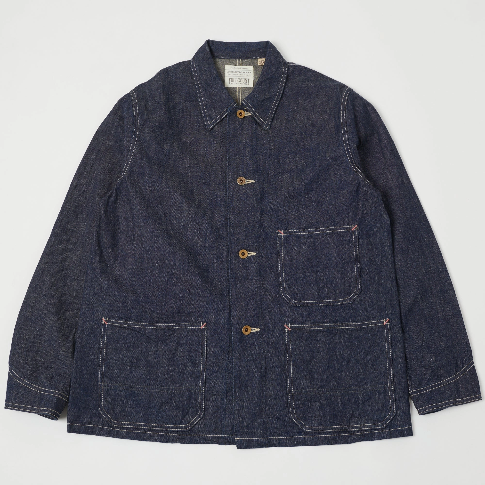 Layered Ventilation Panels Wrinkle Free Exterior Full Count 2015 Denim Chore Jacket - One Wash