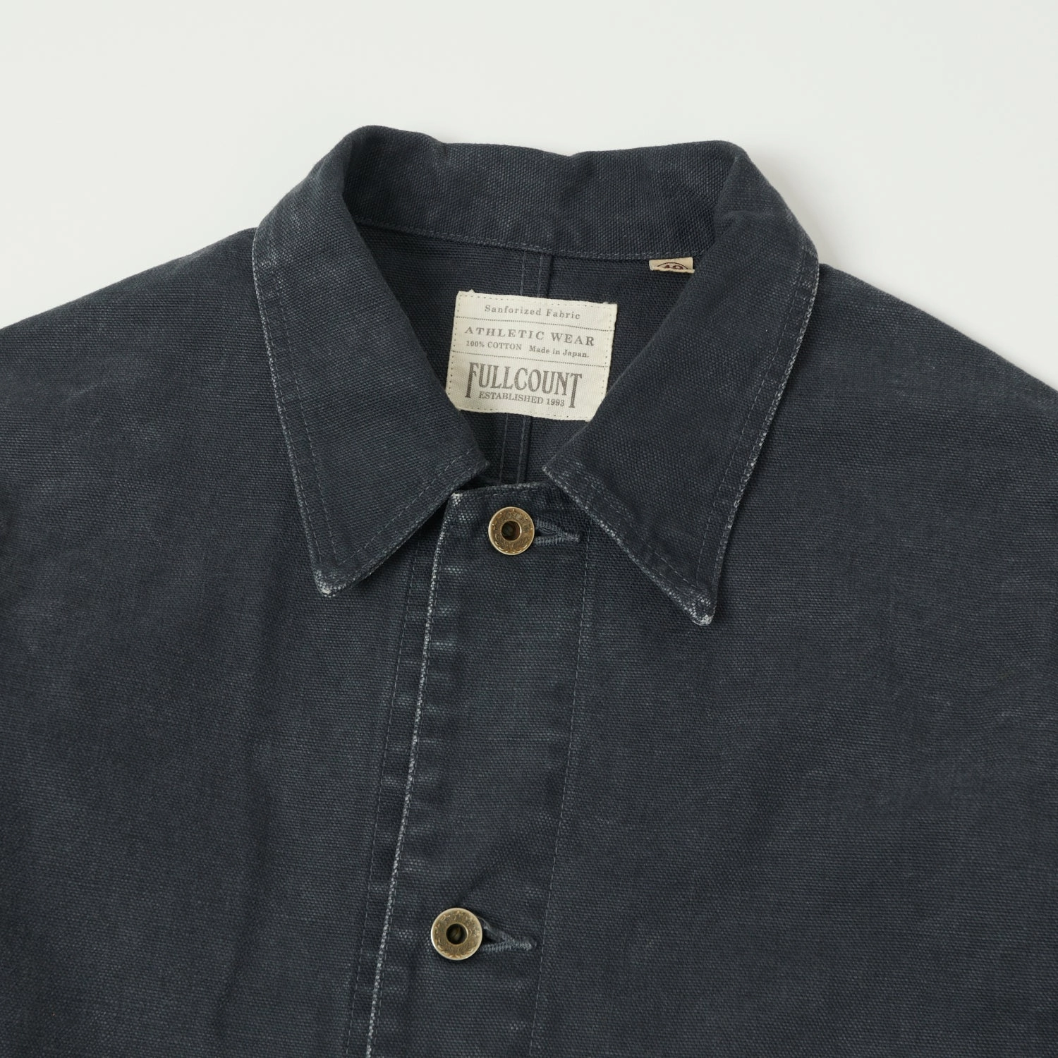 Full Count 2015 Sulfur Dye Heavy Oxford Chore Jacket - Black Waterproof Zipper Ultra Light Packable