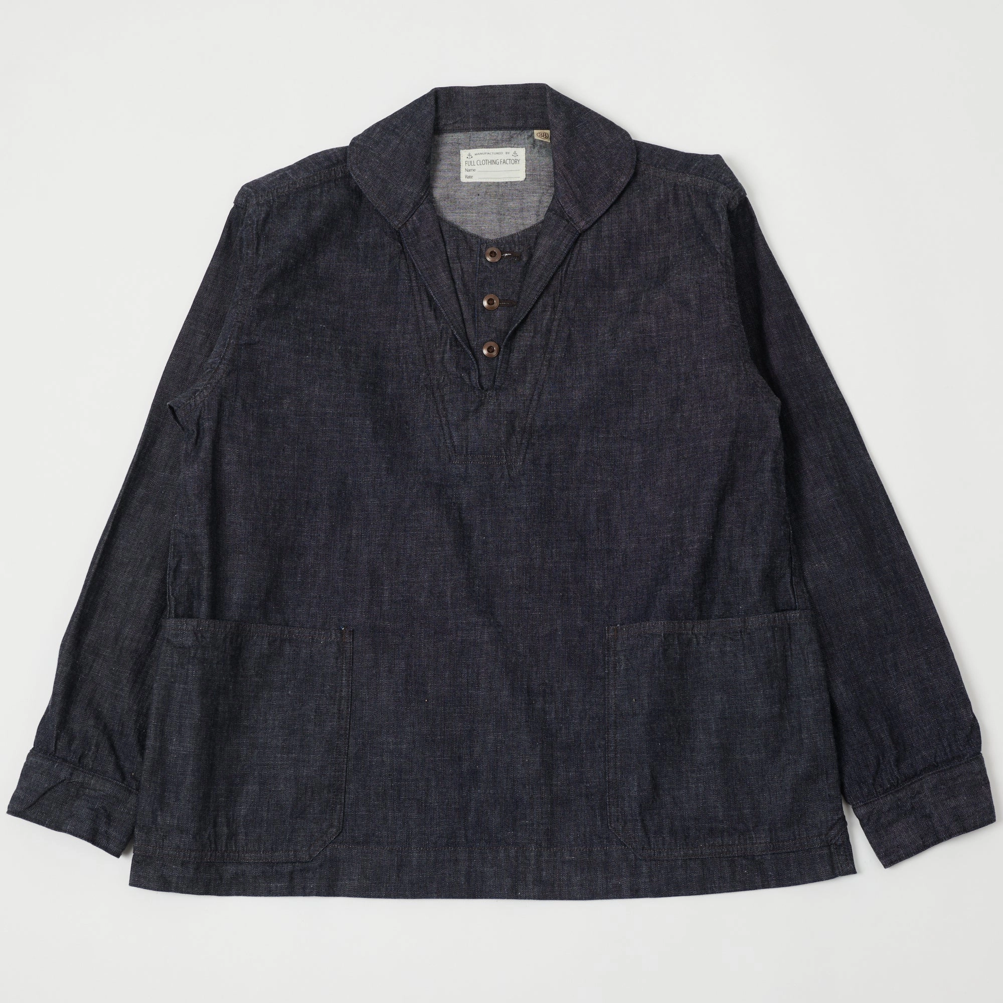 Microfiber Shell Nylon Shell Construction Full Count 2017 U.S. Navy Denim Pullover Jacket - One Wash