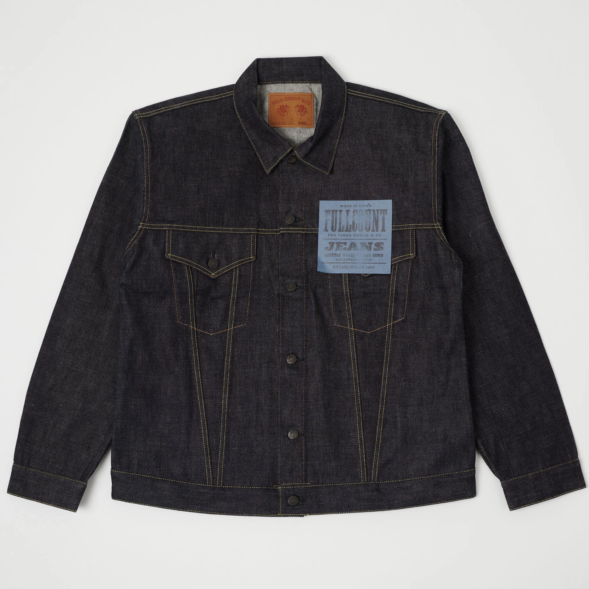 Full Count 2101XX 15.5oz Type III Denim Jacket - Raw Recycled materials Advanced Insulation