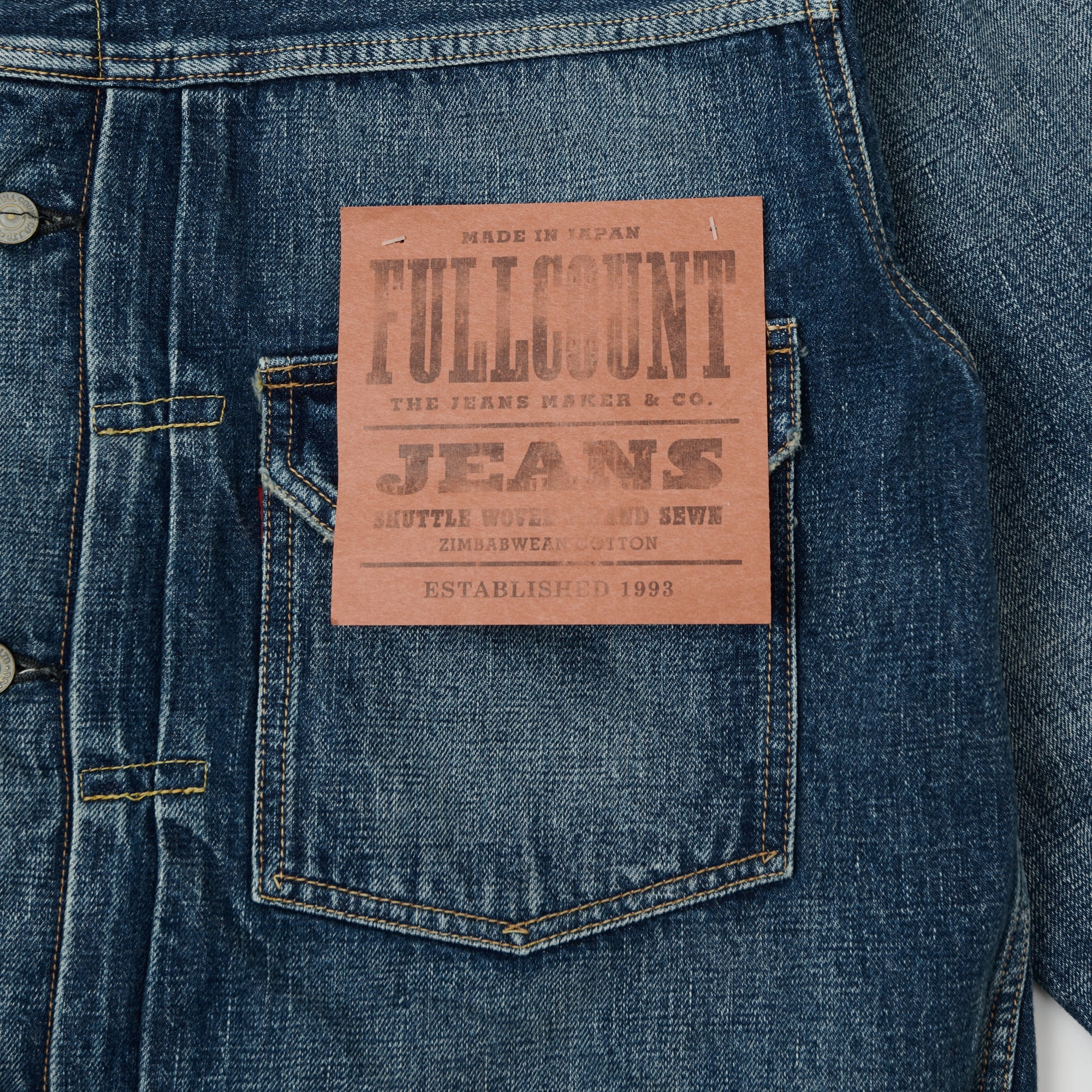 WindproofDesign Versatile Layering Options Full Count 2102 13.75oz Type II Denim Jacket - 'Dartford' Wash
