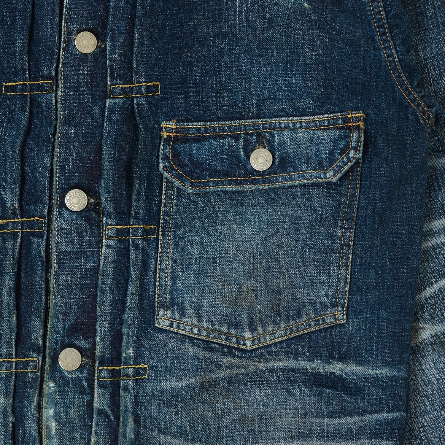 Full Count 2107 13.5oz Type I Denim Jacket - 'More Than Just Fear' Wash Warm Layers