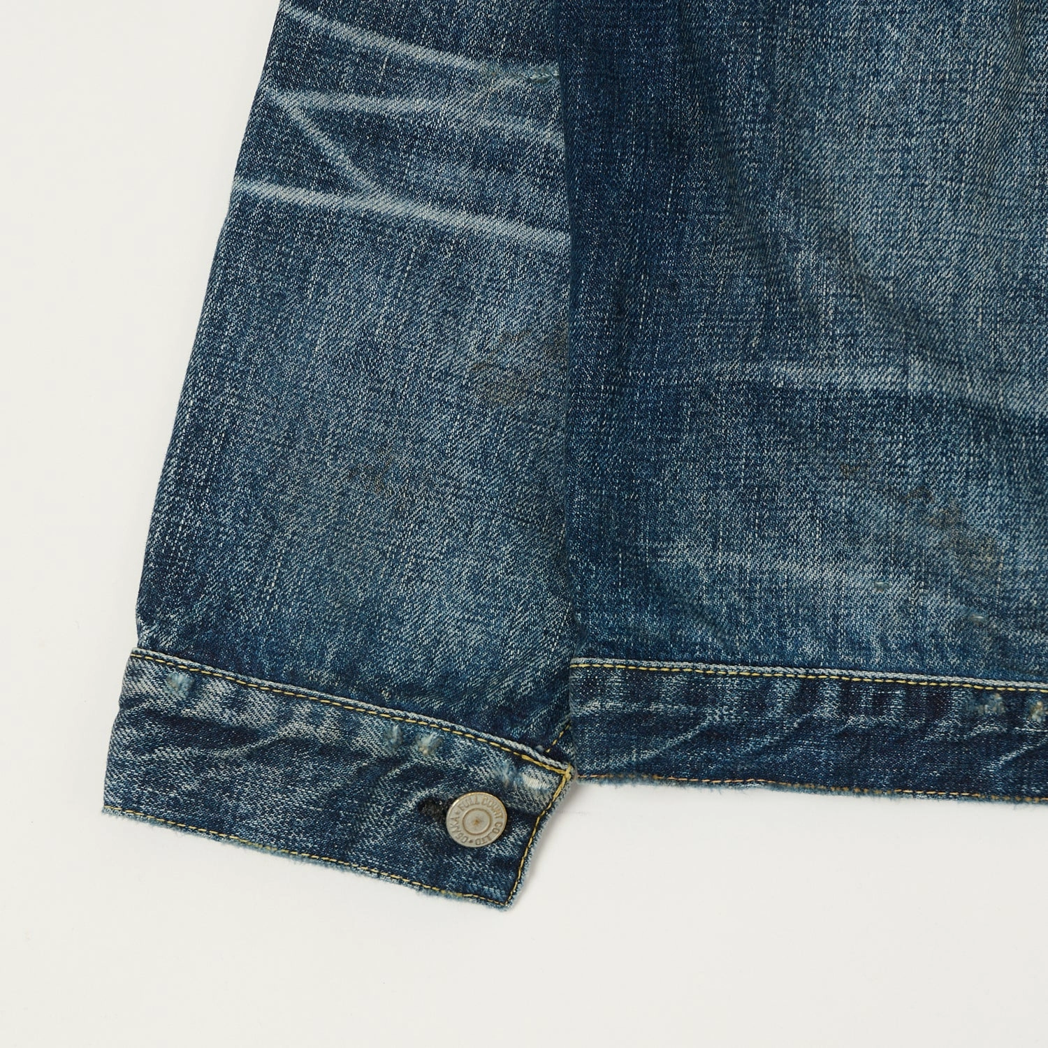 Adjustable Cuff Durable Outer Shell Full Count 2107 13.5oz Type I Denim Jacket - 'More Than Just Fear' Wash