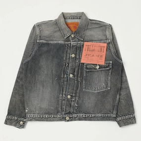 Full Count 2107 13.5oz Type I Denim Jacket - Black Splatter Dartford Wash Heat Retention Flexible Fit Engineering