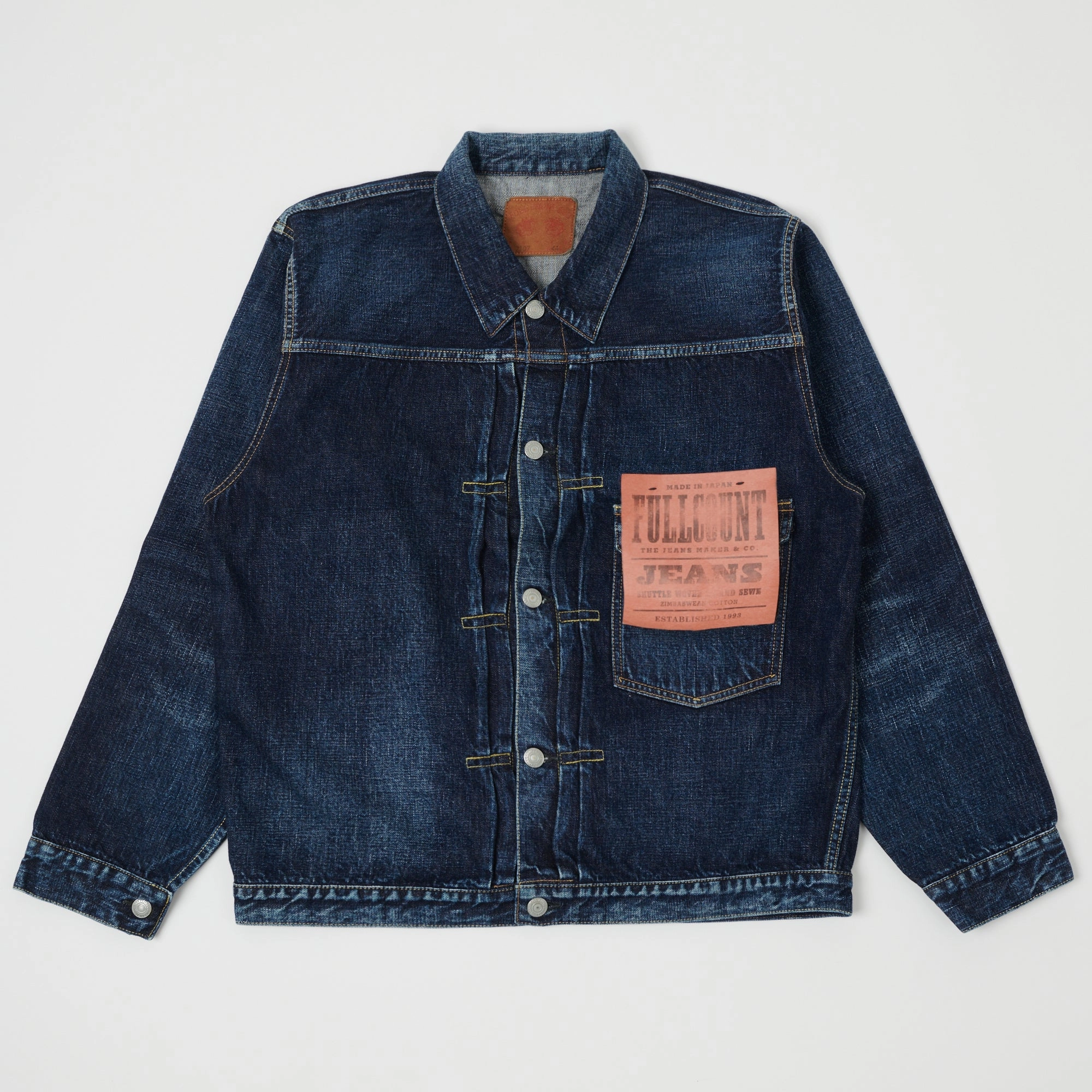 Full Count 2107 13.75oz Type I Denim Jacket - 'Half Way There' Wash Old Style