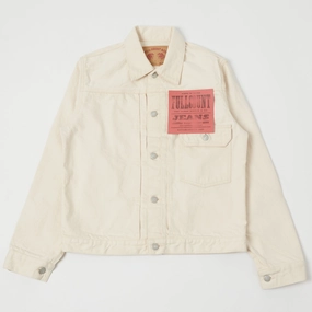 Timeless Piece Static Dissipating Threading Full Count 2107 13.75oz Type I Denim Jacket - Ecru One Wash