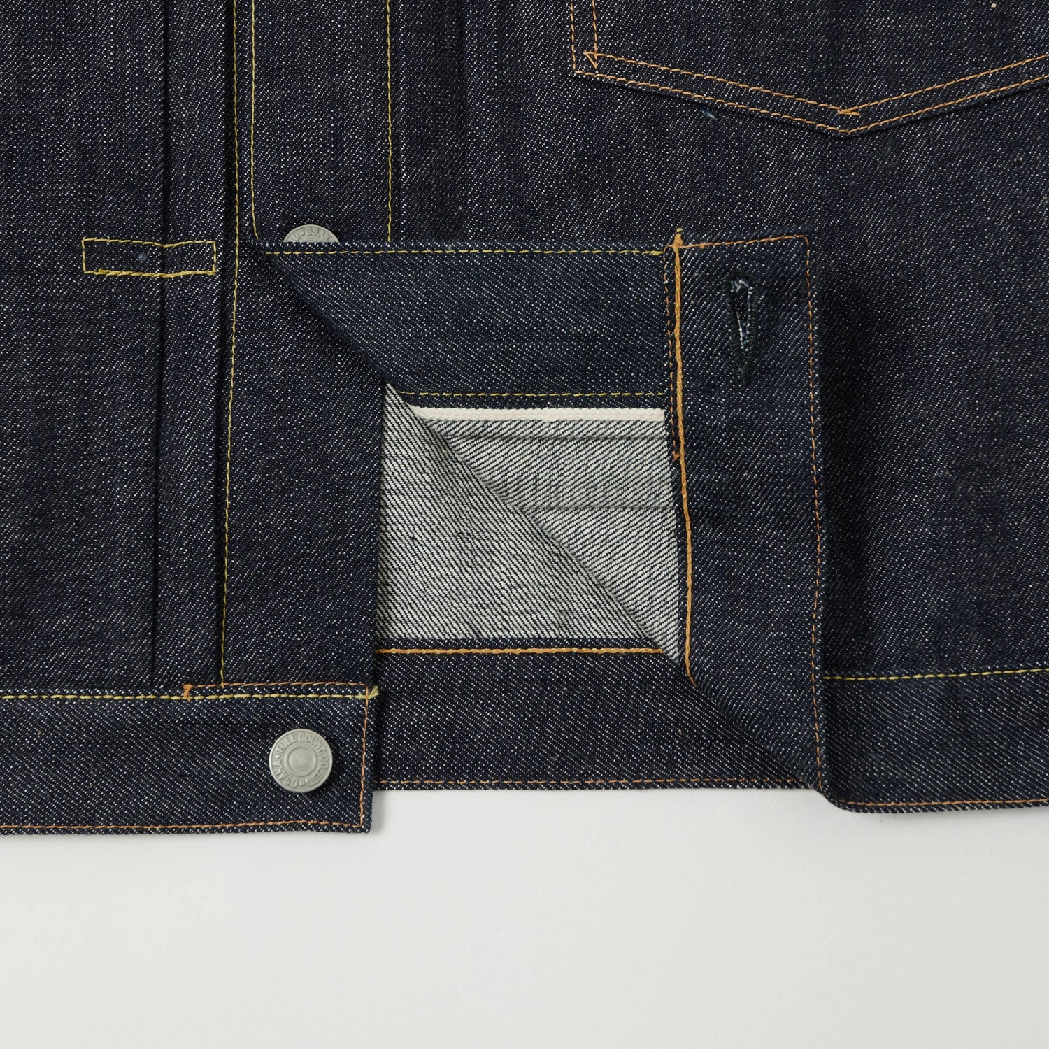 Abrasion Proof Shoulders Soft Shell Material Full Count 2107 13.75oz Type I Denim Jacket - Raw