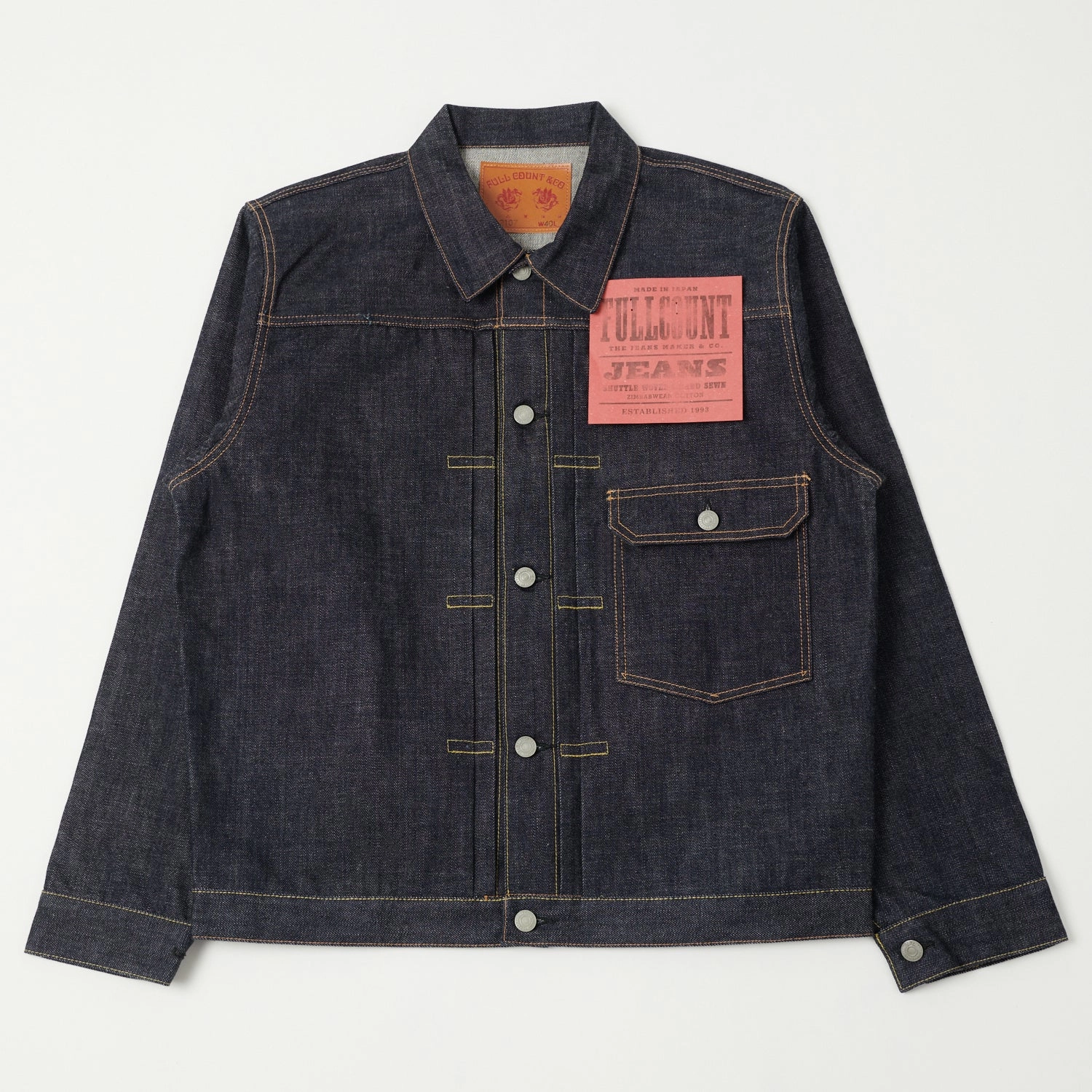 Full Count 2107 13.75oz Type I Denim Jacket - Raw Outer Chill Piece