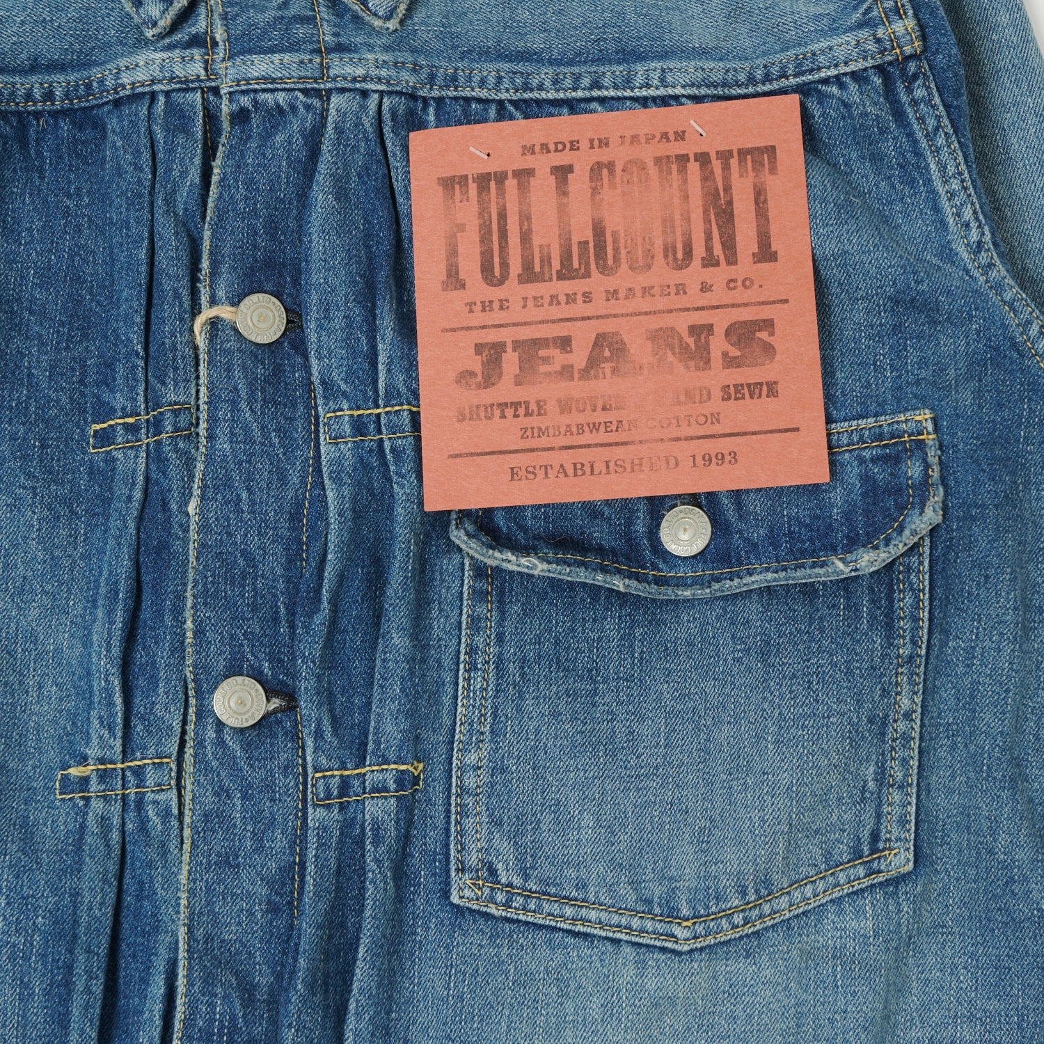 Vegan Fabric Breathable Technology Full Count 2107SS 'Super Smooth' 11.5oz Type I Denim Jacket - 'Dartford' Wash